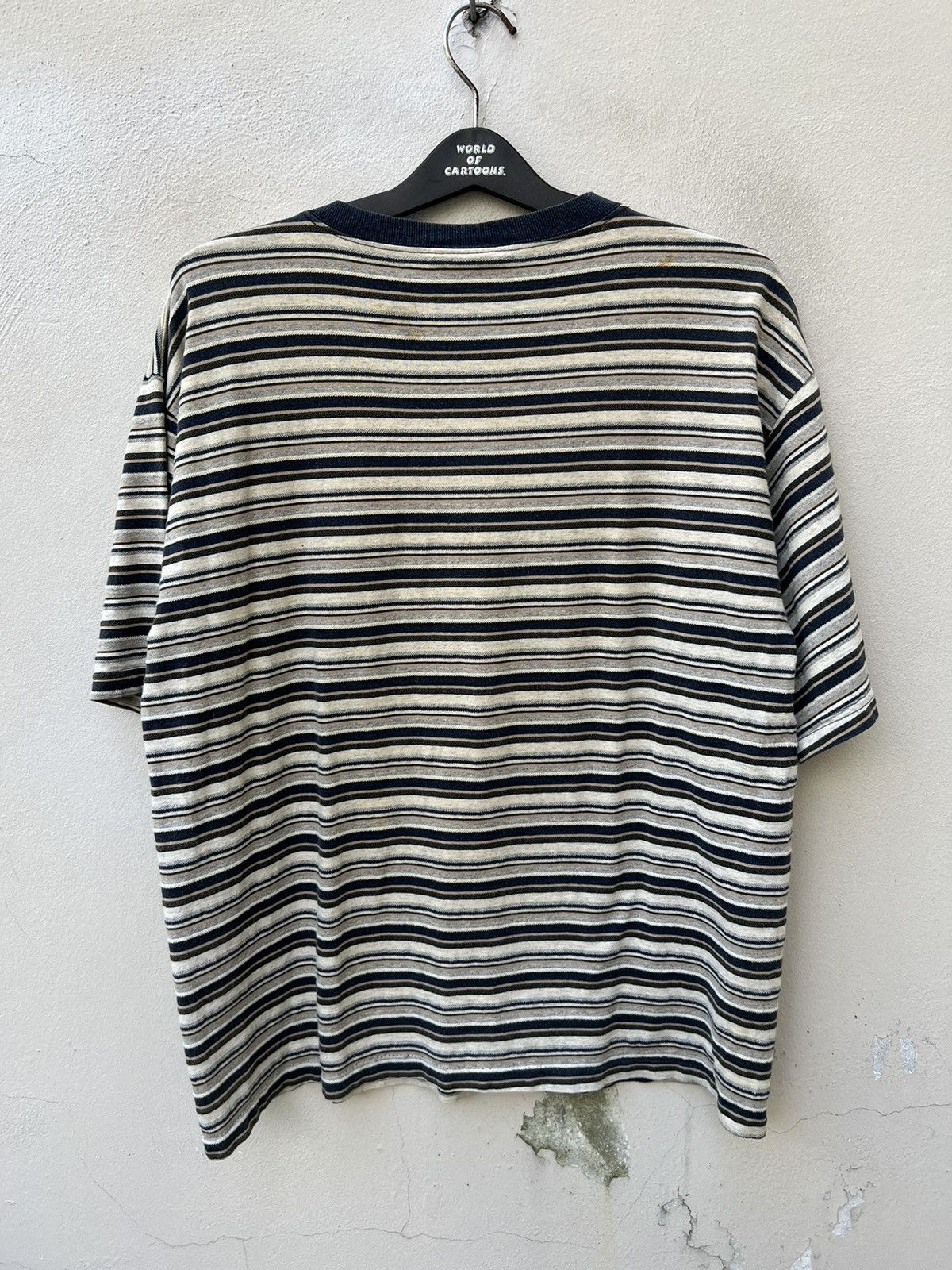 Vintage Vintage 90s Bale Dyed Usa Faded Narrow Striped tee Size US M / EU 48-50 / 2 - 9 Thumbnail