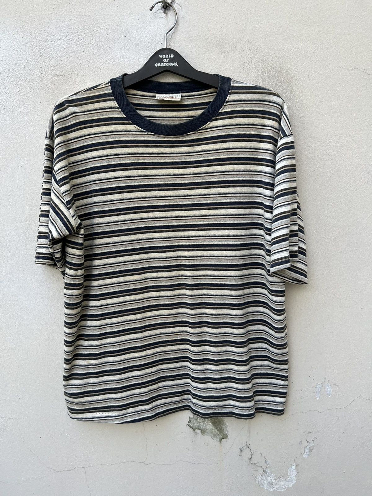 Vintage Vintage 90s Bale Dyed Usa Faded Narrow Striped tee Size US M / EU 48-50 / 2 - 3 Thumbnail