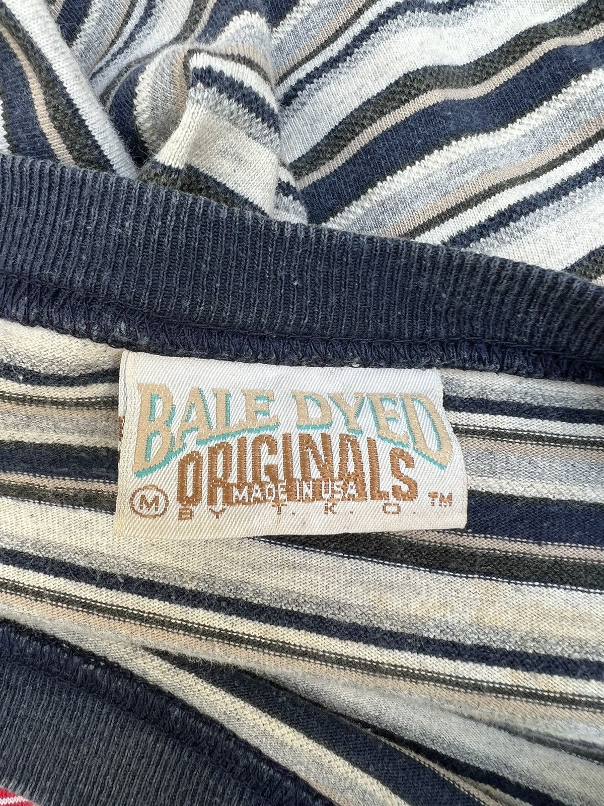 Vintage Vintage 90s Bale Dyed Usa Faded Narrow Striped tee Size US M / EU 48-50 / 2 - 13 Thumbnail
