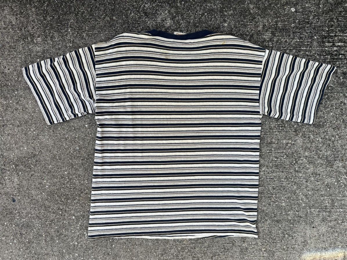 Vintage Vintage 90s Bale Dyed Usa Faded Narrow Striped tee Size US M / EU 48-50 / 2 - 2 Thumbnail