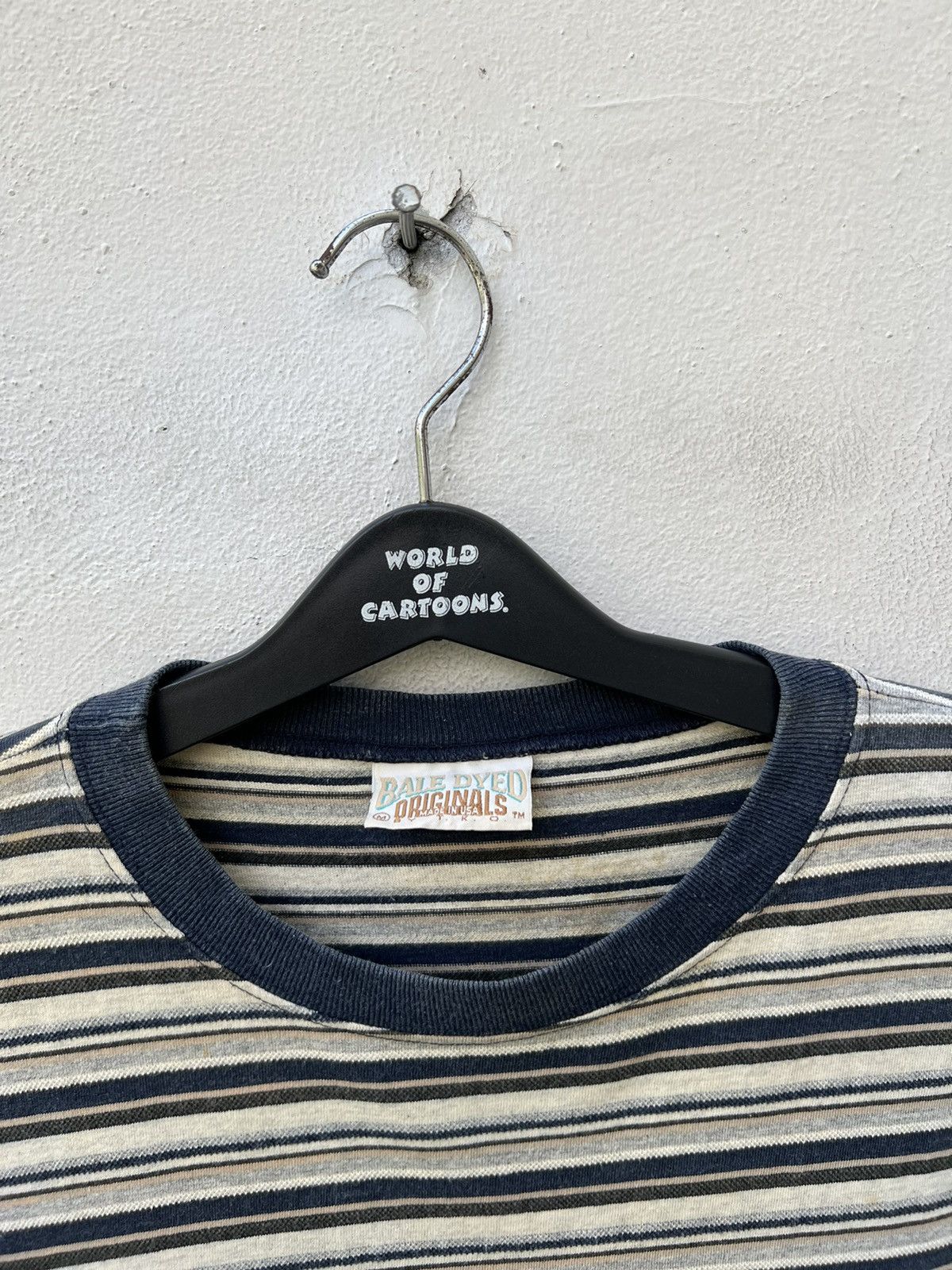 Vintage Vintage 90s Bale Dyed Usa Faded Narrow Striped tee Size US M / EU 48-50 / 2 - 4 Thumbnail
