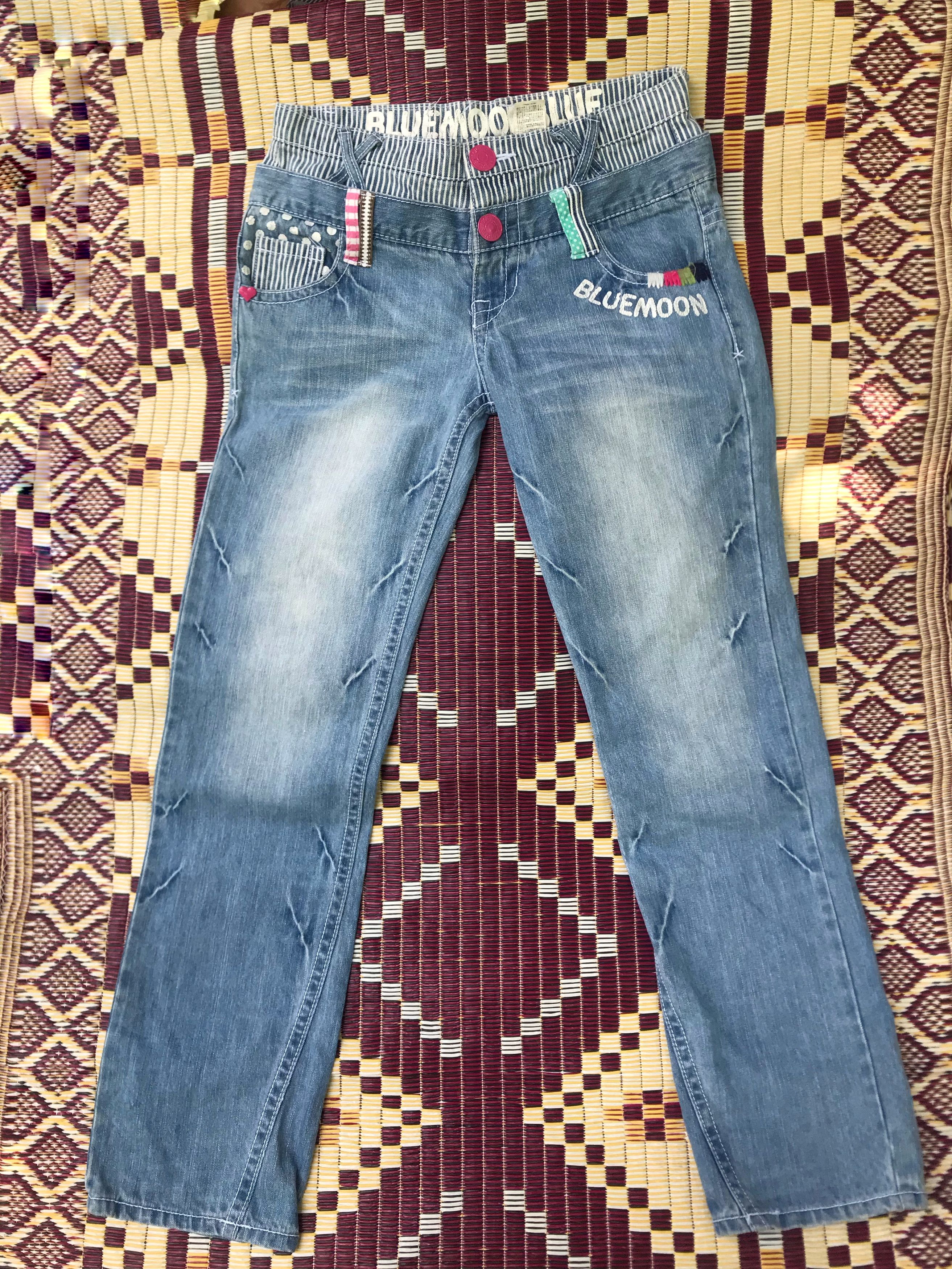 Hysteric Glamour × Japanese Brand Moon Blue Double Waist Denim Pants Size US 31 - 1 Thumbnail