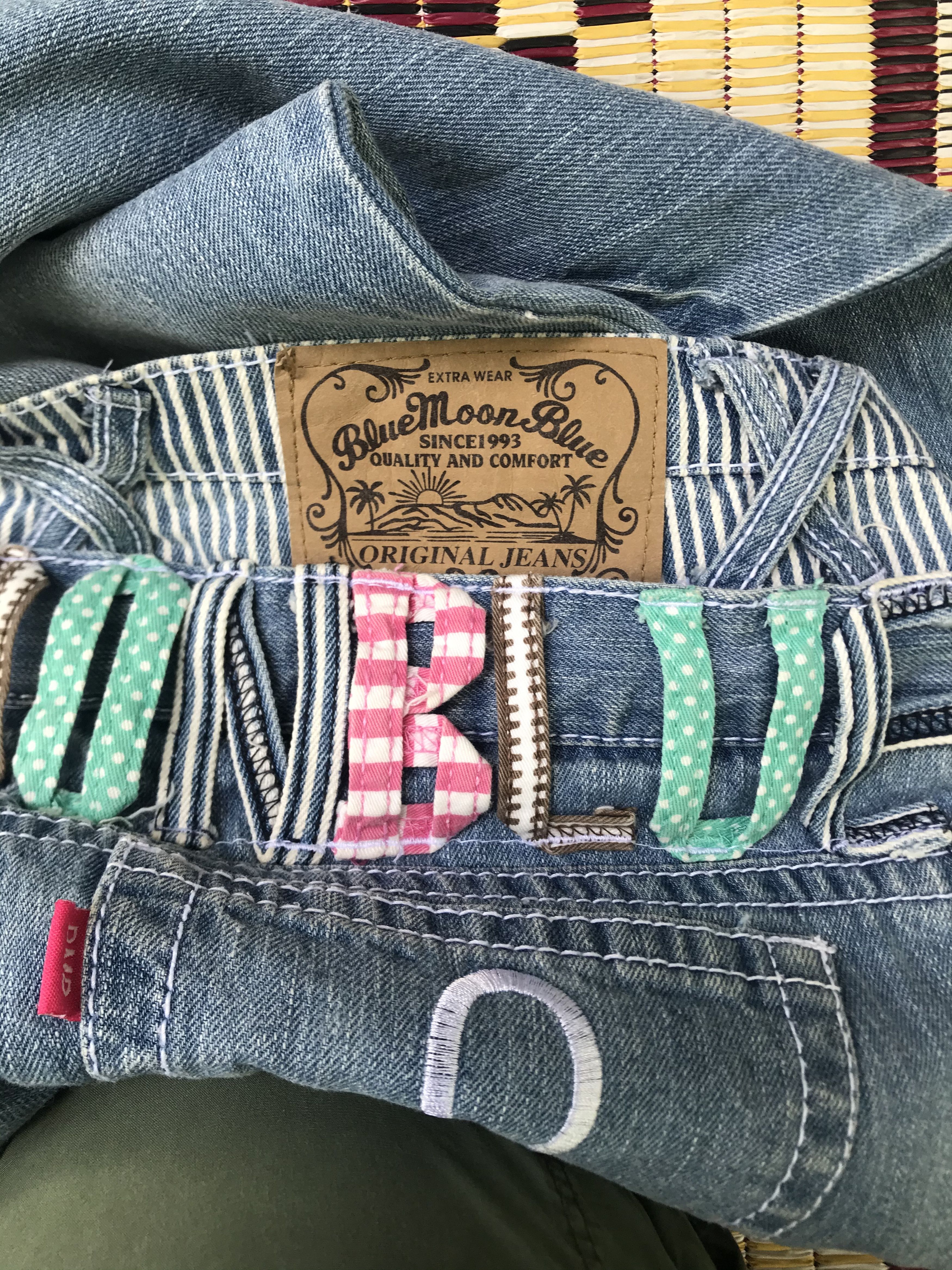 Hysteric Glamour × Japanese Brand Moon Blue Double Waist Denim Pants Size US 31 - 3 Thumbnail