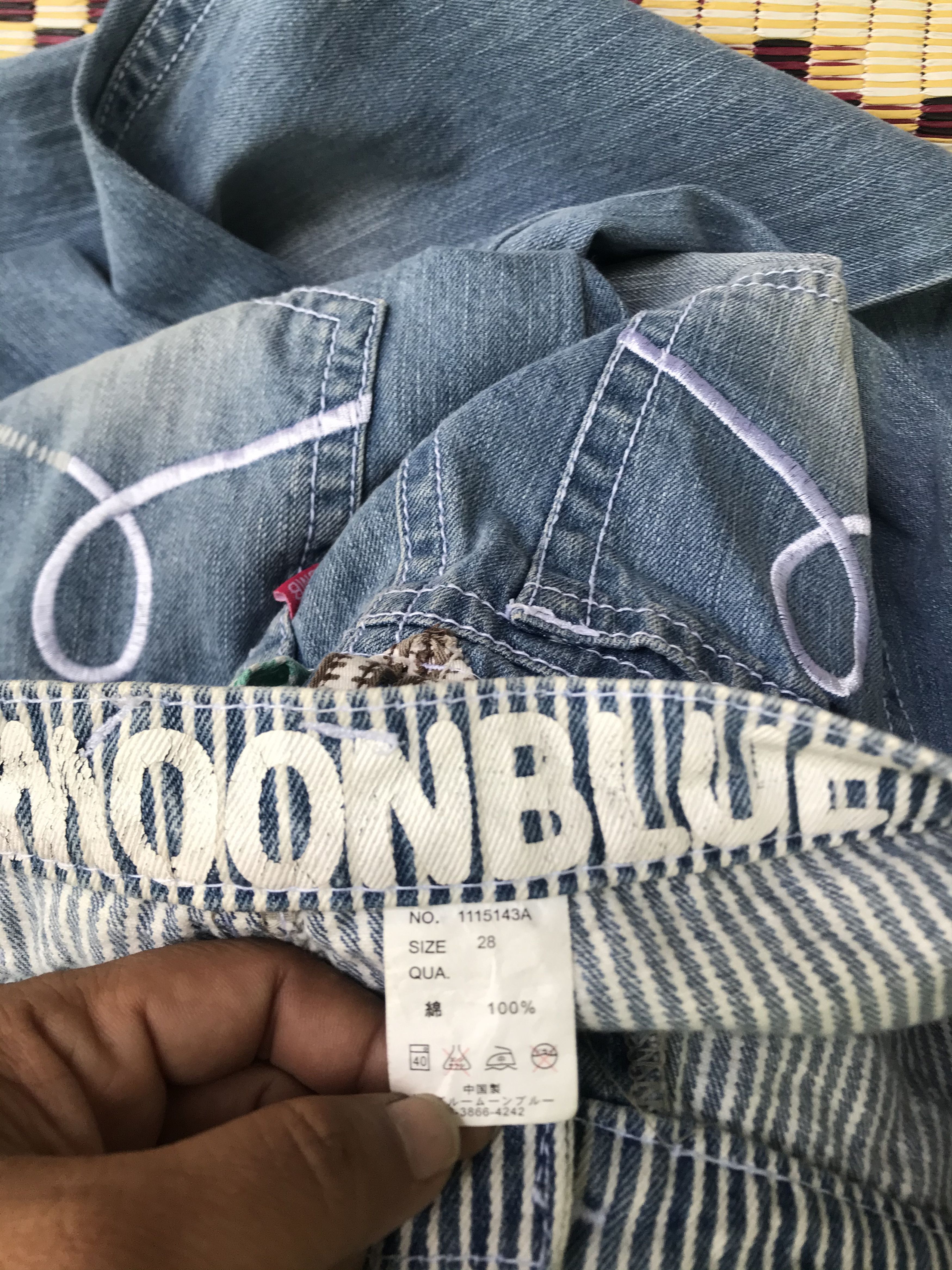 Hysteric Glamour × Japanese Brand Moon Blue Double Waist Denim Pants Size US 31 - 4 Thumbnail