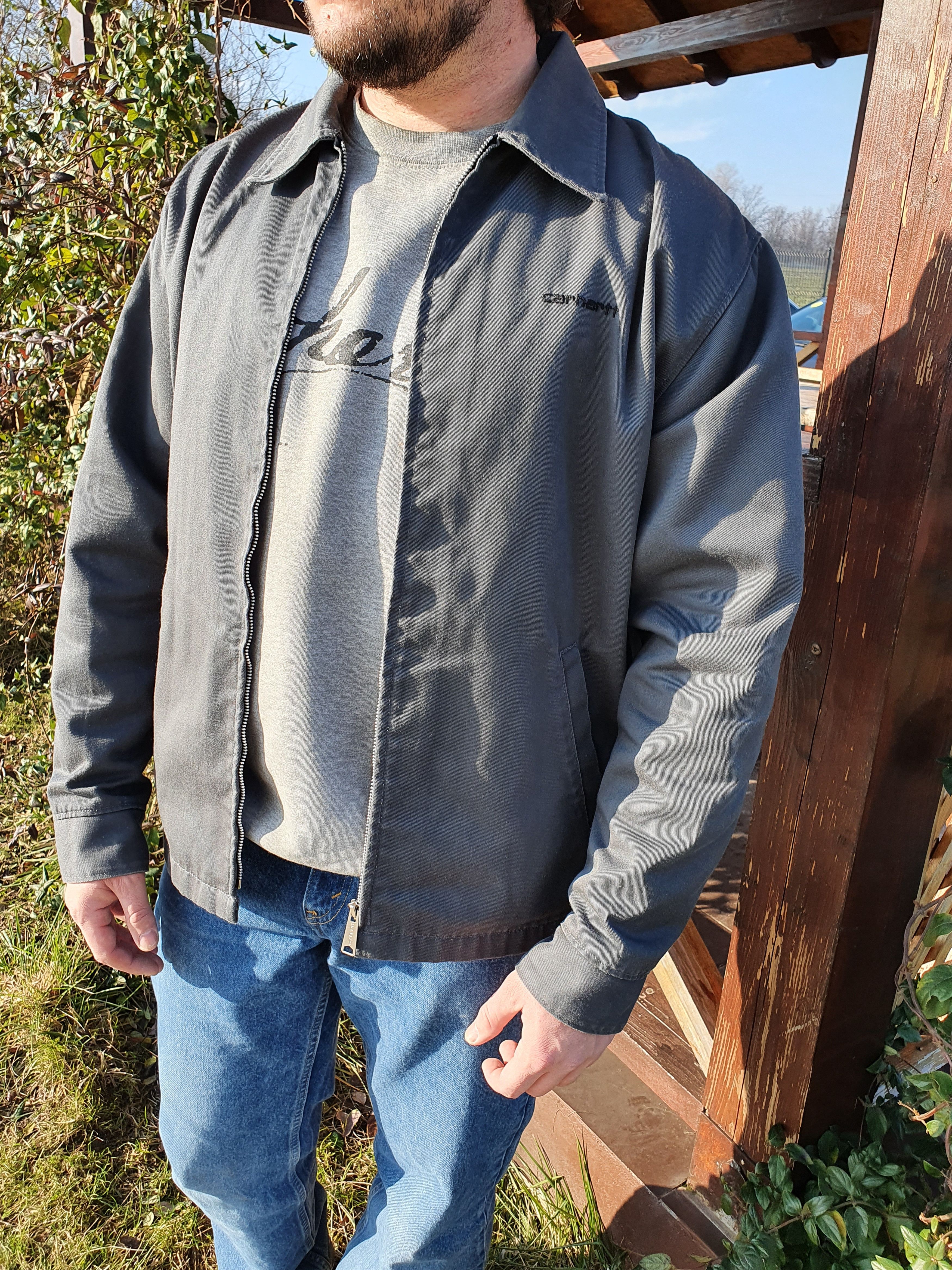 Carhartt × Vintage 80s Gray Carhartt Worker Vintage Jacket seen on Kanye west Size US L / EU 52-54 / 3 - 15 Thumbnail