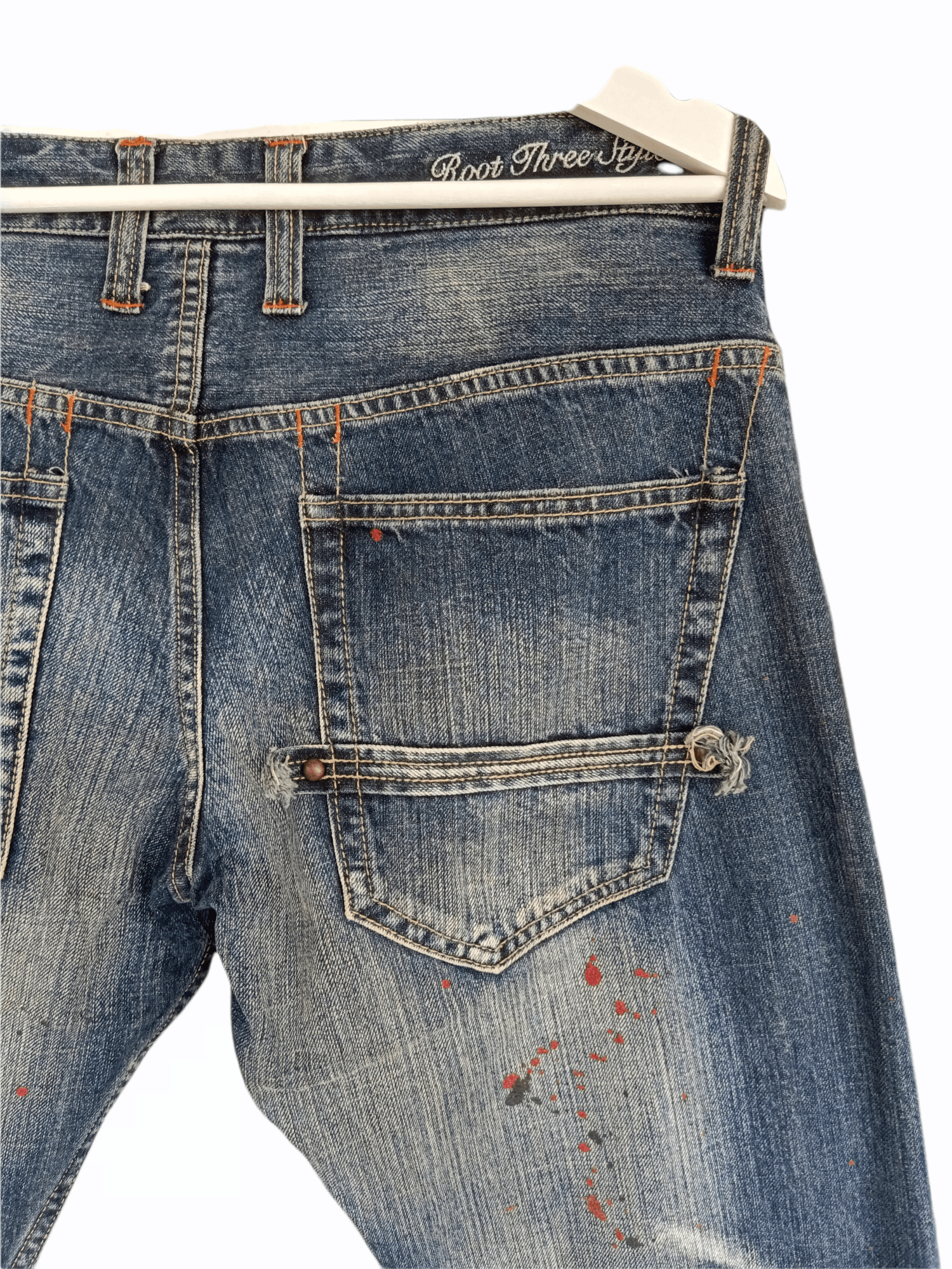Japanese Brand × Roots Seasoned Splash Painted Roots Style Jeans Size US 33 - 8 Thumbnail