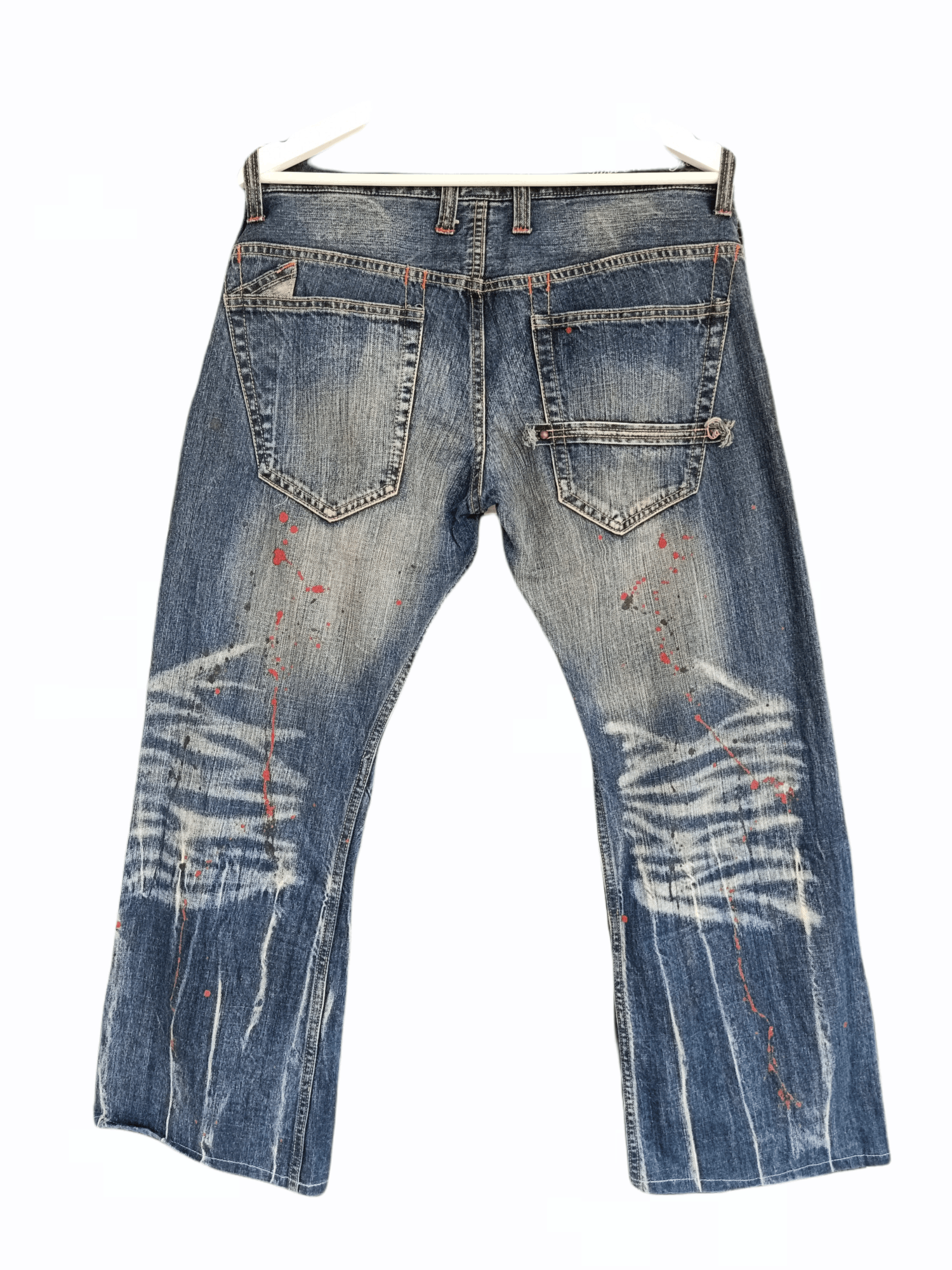 Japanese Brand × Roots Seasoned Splash Painted Roots Style Jeans Size US 33 - 5 Thumbnail