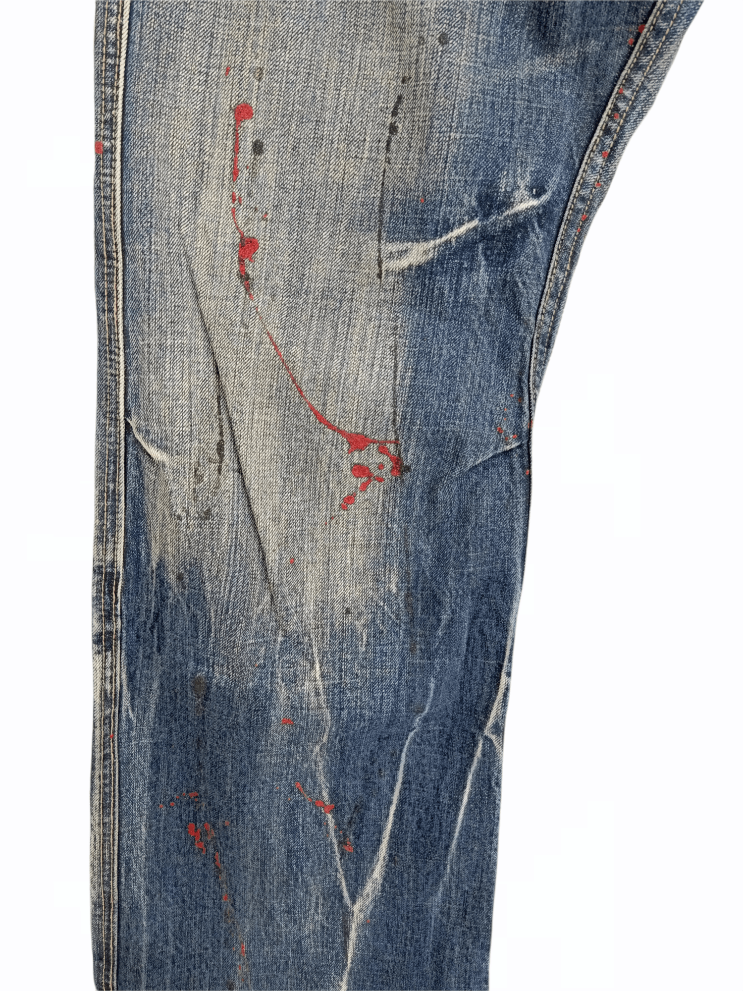 Japanese Brand × Roots Seasoned Splash Painted Roots Style Jeans Size US 33 - 2 Thumbnail