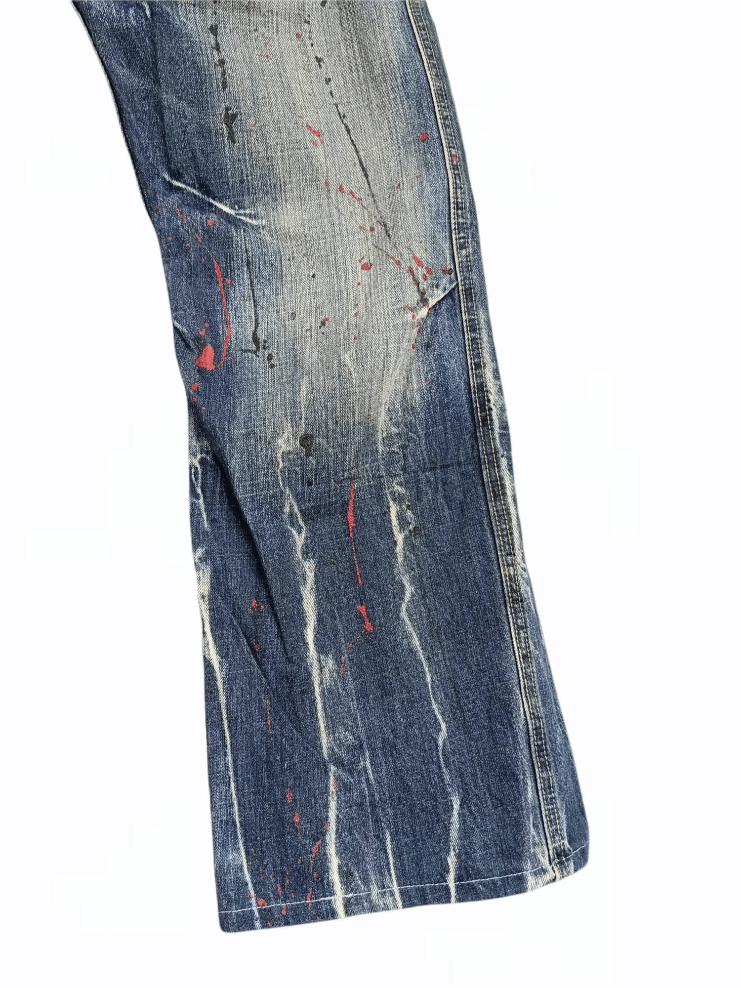 Japanese Brand × Roots Seasoned Splash Painted Roots Style Jeans Size US 33 - 3 Thumbnail