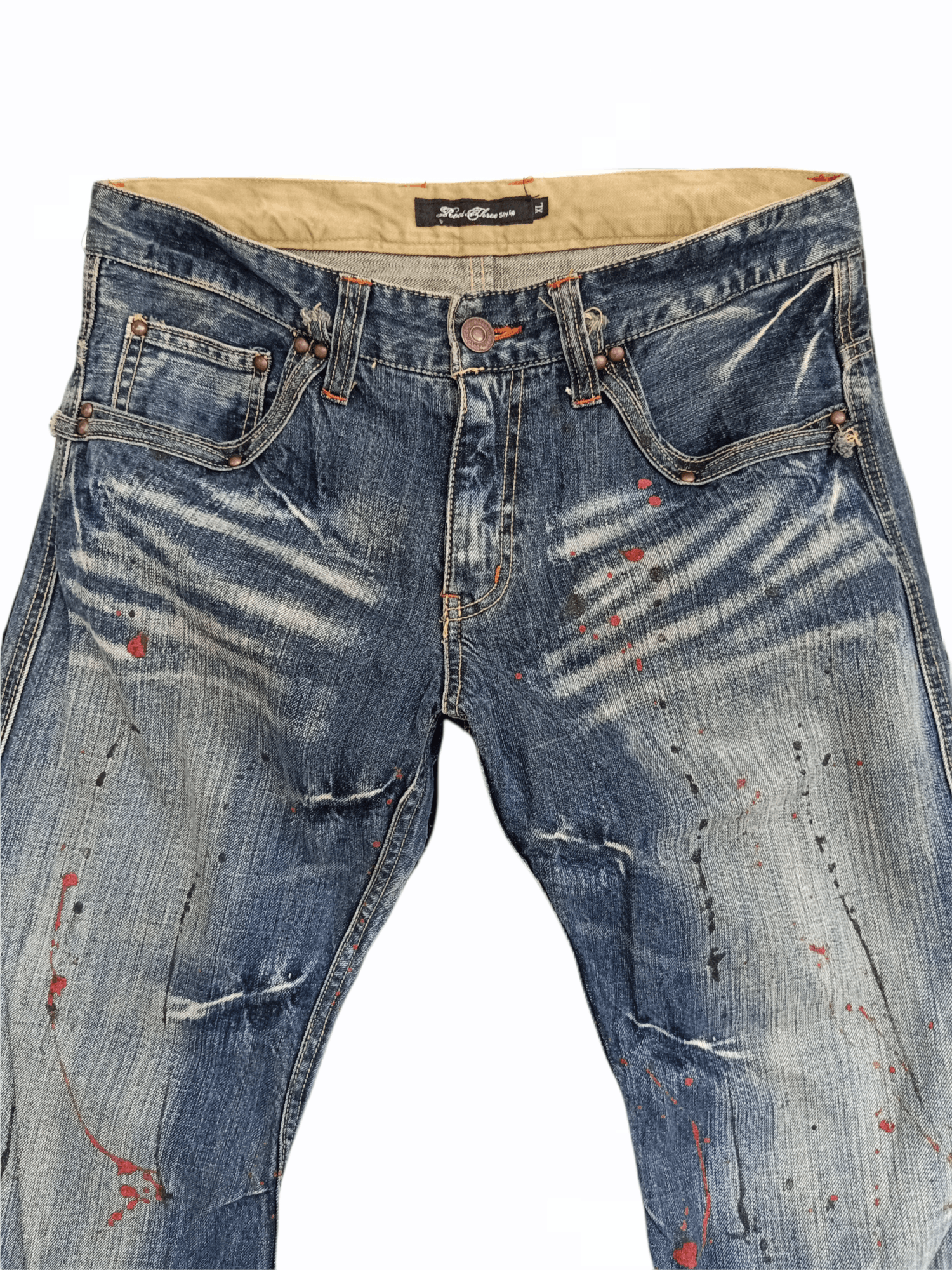 Japanese Brand × Roots Seasoned Splash Painted Roots Style Jeans Size US 33 - 4 Thumbnail