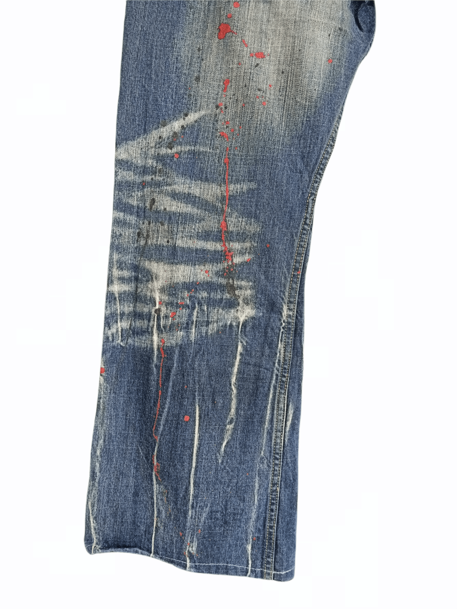 Japanese Brand × Roots Seasoned Splash Painted Roots Style Jeans Size US 33 - 9 Thumbnail