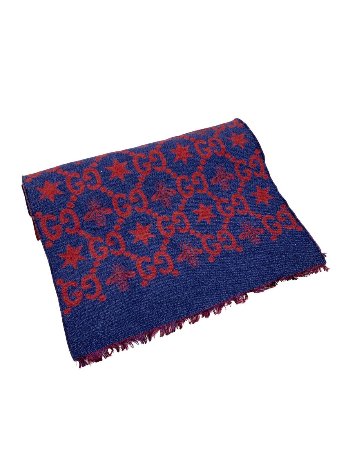 Gucci GUCCI SCARF FLY CONSTELLATION WOOL REVERSIBLE GG LOGO Size ONE SIZE - 2 Thumbnail