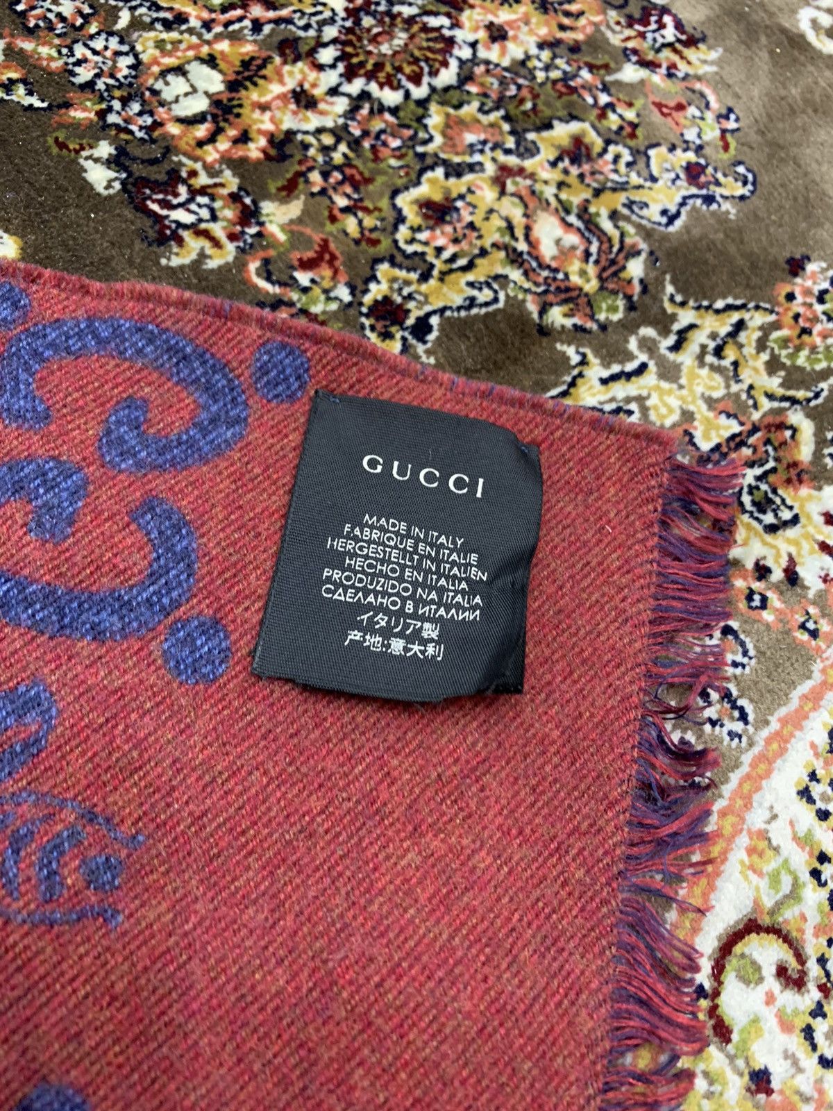 Gucci GUCCI SCARF FLY CONSTELLATION WOOL REVERSIBLE GG LOGO Size ONE SIZE - 6 Thumbnail
