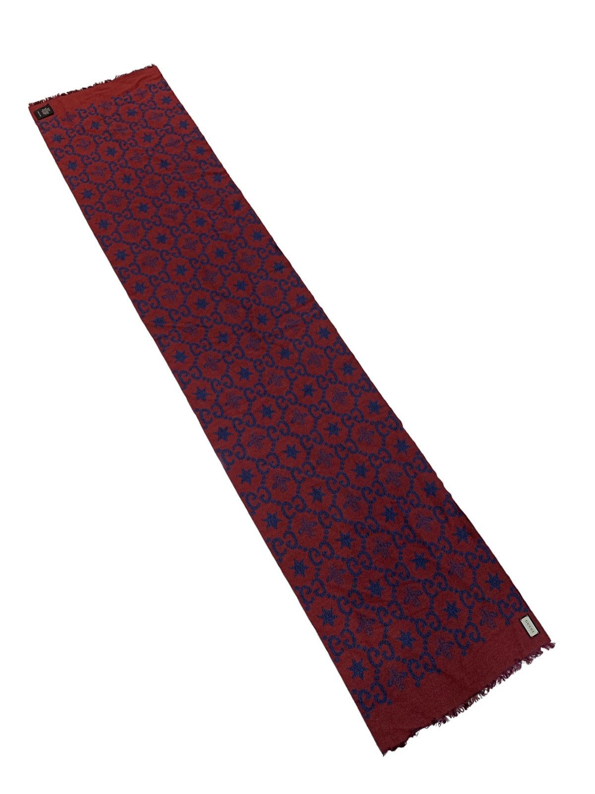 Gucci GUCCI SCARF FLY CONSTELLATION WOOL REVERSIBLE GG LOGO Size ONE SIZE - 4 Thumbnail