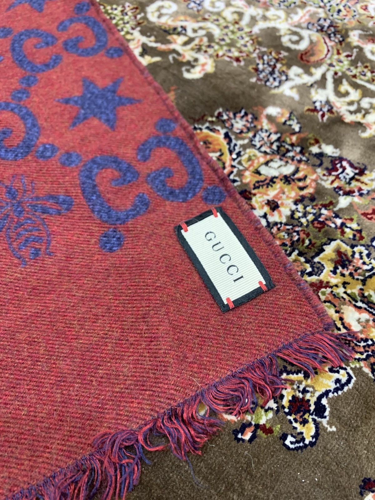 Gucci GUCCI SCARF FLY CONSTELLATION WOOL REVERSIBLE GG LOGO Size ONE SIZE - 5 Thumbnail