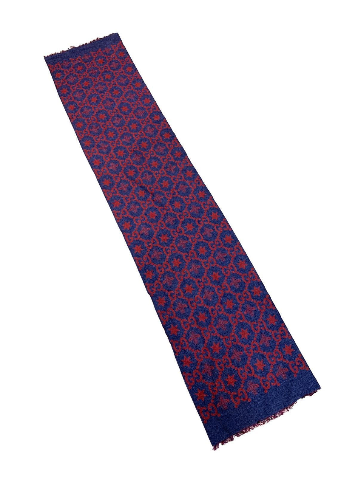 Gucci GUCCI SCARF FLY CONSTELLATION WOOL REVERSIBLE GG LOGO Size ONE SIZE - 3 Thumbnail