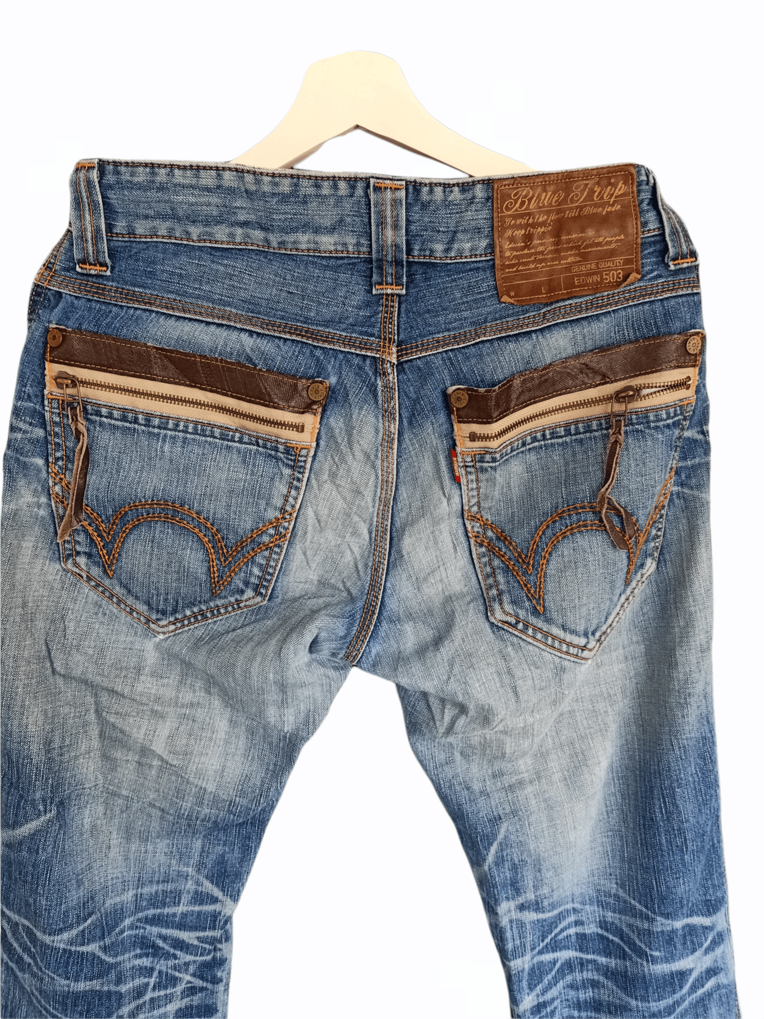Edwin × Vintage Seasoned Blue Trip Edwin Jeans Size US 30 / EU 46 - 4 Thumbnail