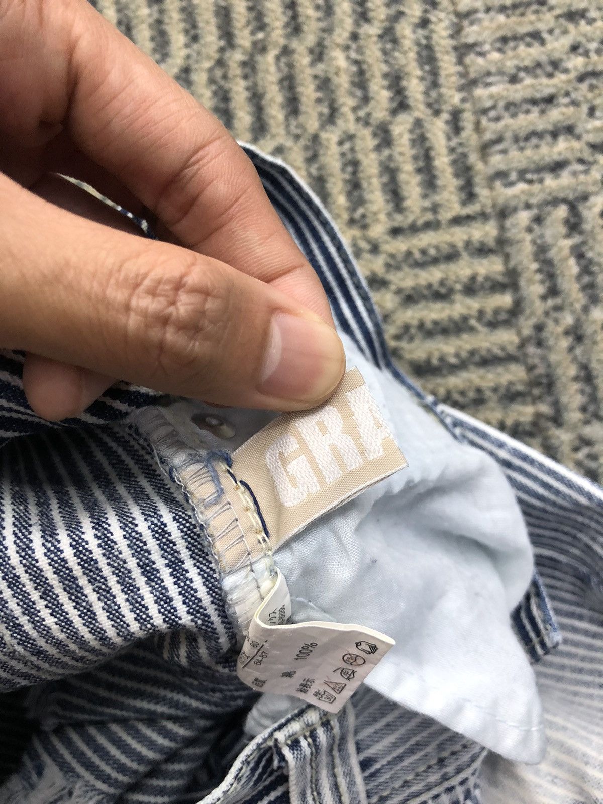 Japanese Brand Grazie Low Rise Hickory Distressed Faded Blue Jeans Size US 30 / EU 46 - 16 Thumbnail