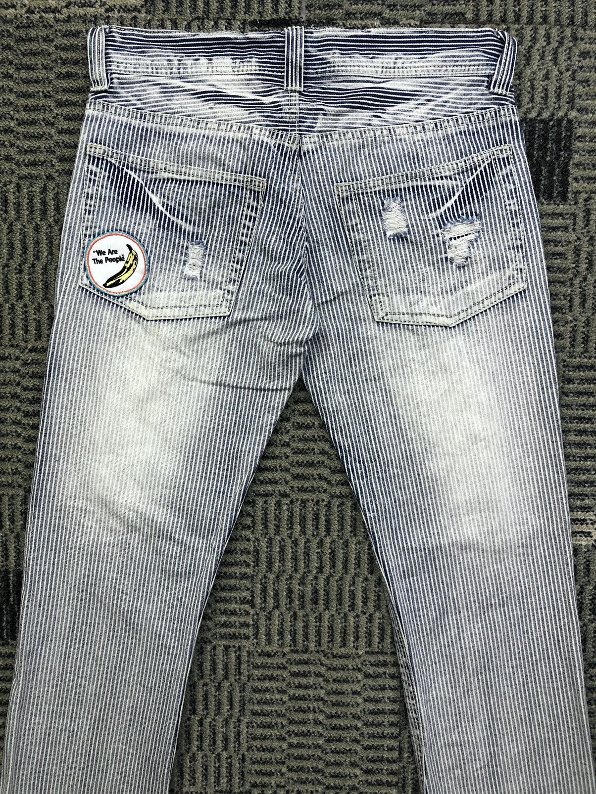 Japanese Brand Grazie Low Rise Hickory Distressed Faded Blue Jeans Size US 30 / EU 46 - 13 Thumbnail