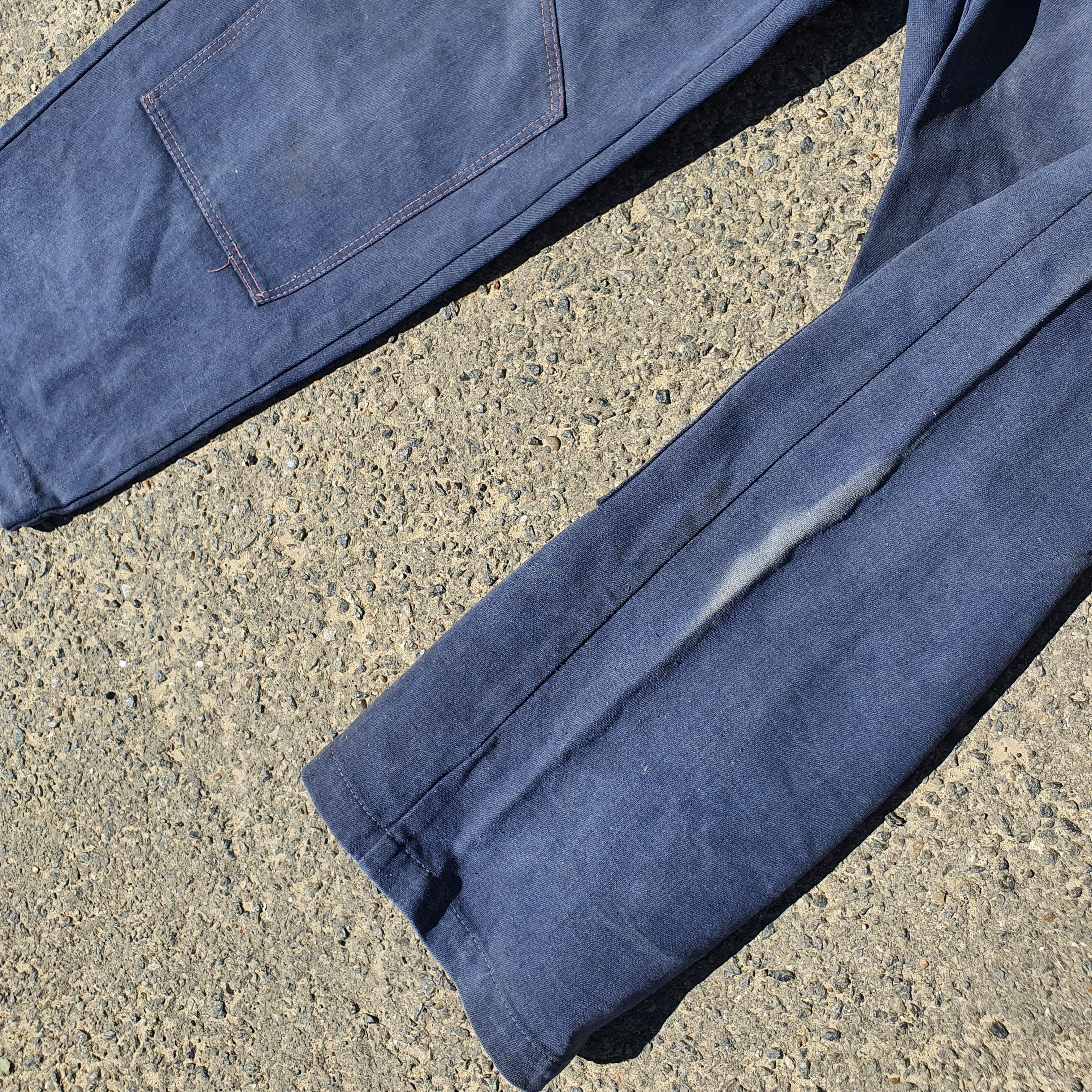 Le Laboureur × Vetra × Vintage Rare Double knees 60s Faded Workers pants Thrashed Punk Size US 32 / EU 48 - 6 Thumbnail