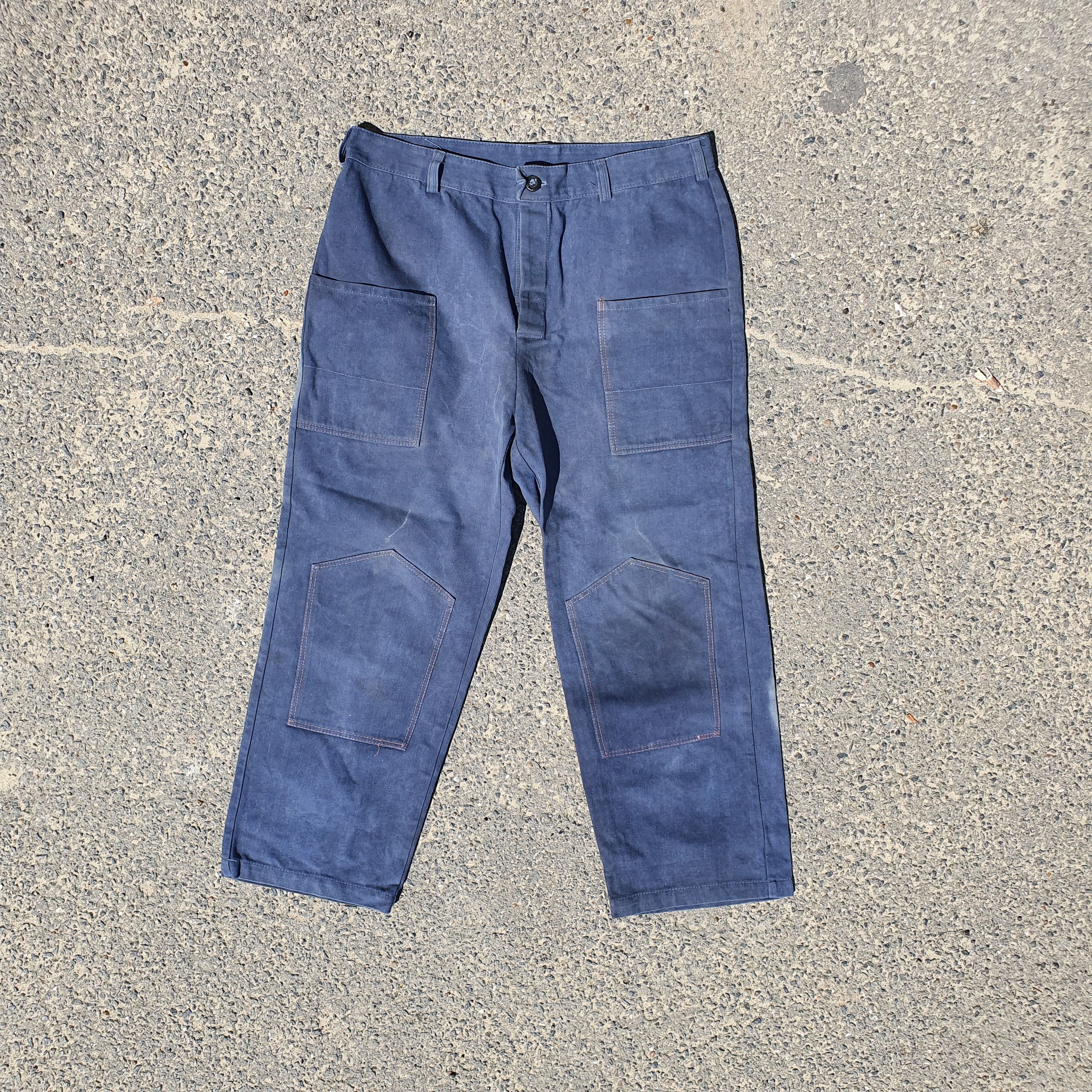 Le Laboureur × Vetra × Vintage Rare Double knees 60s Faded Workers pants Thrashed Punk Size US 32 / EU 48 - 5 Thumbnail