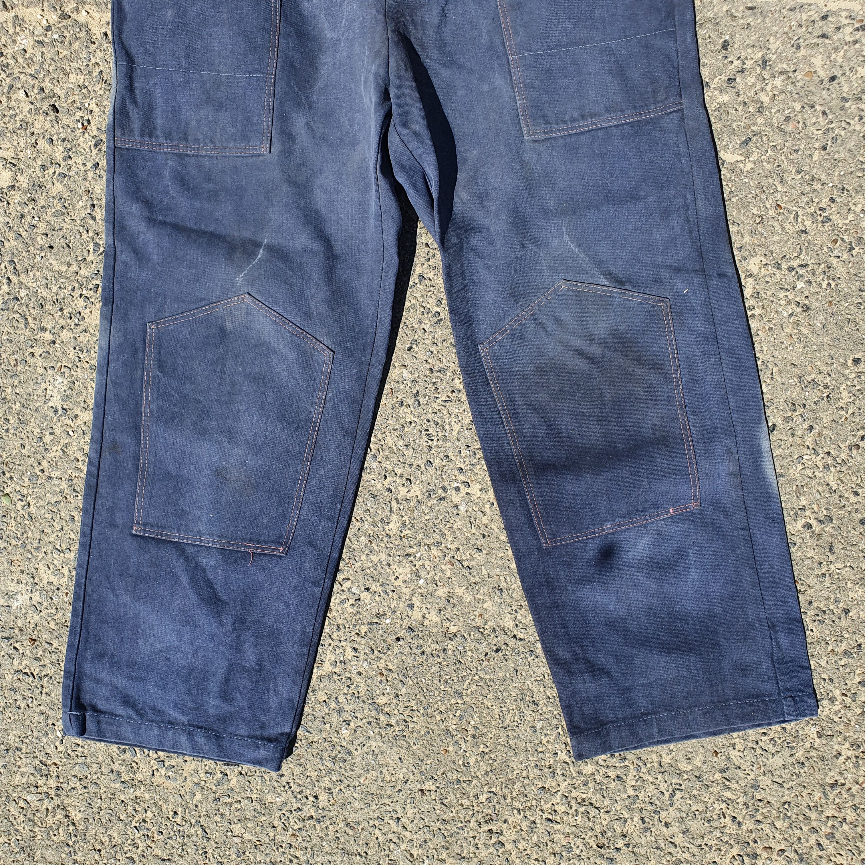Le Laboureur × Vetra × Vintage Rare Double knees 60s Faded Workers pants Thrashed Punk Size US 32 / EU 48 - 7 Thumbnail