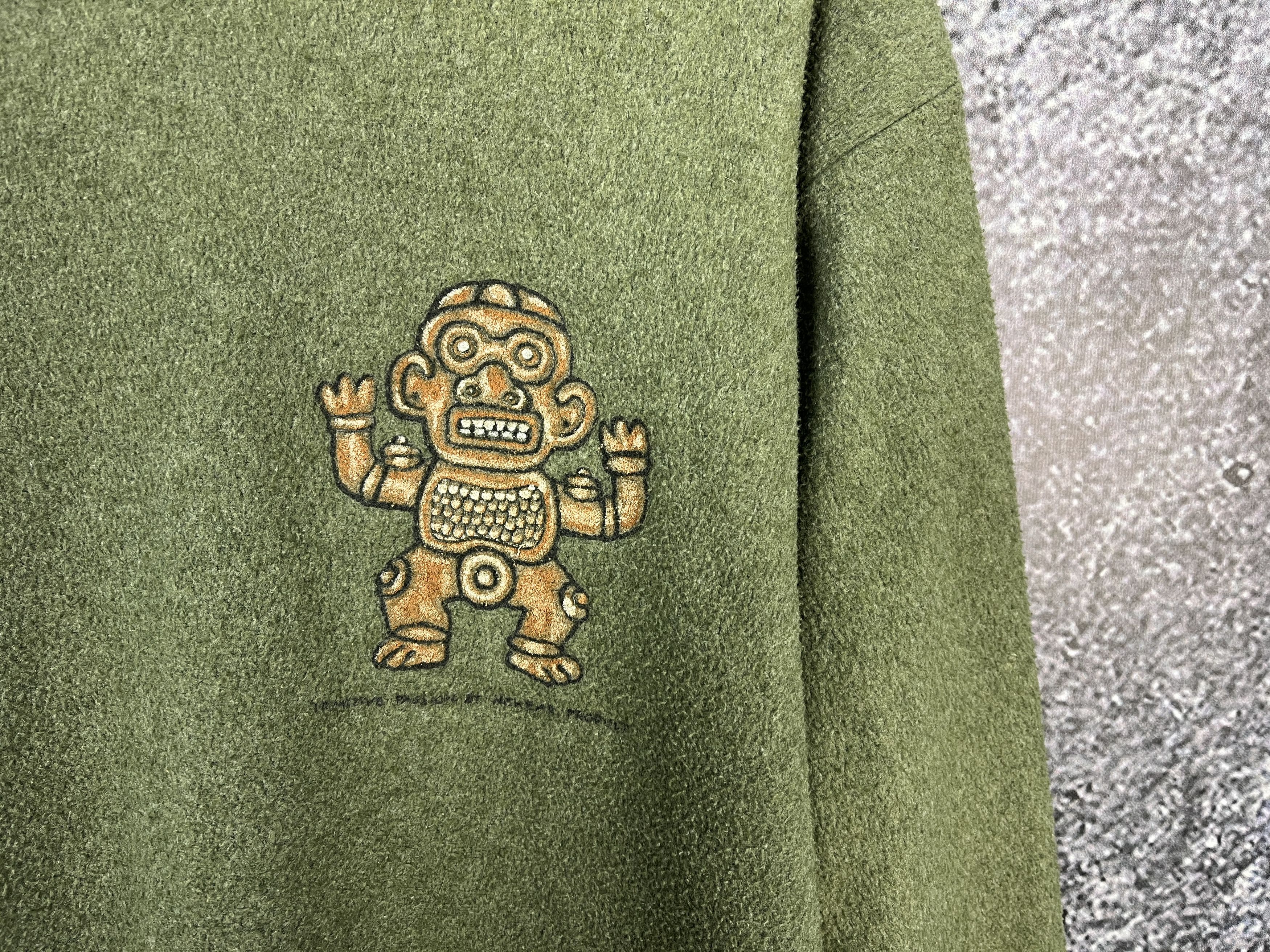 Aztech Mountain Vintage Tribal Totem Fleece Sweatshirt Aztec Style Graphic Size US L / EU 52-54 / 3 - 5 Thumbnail