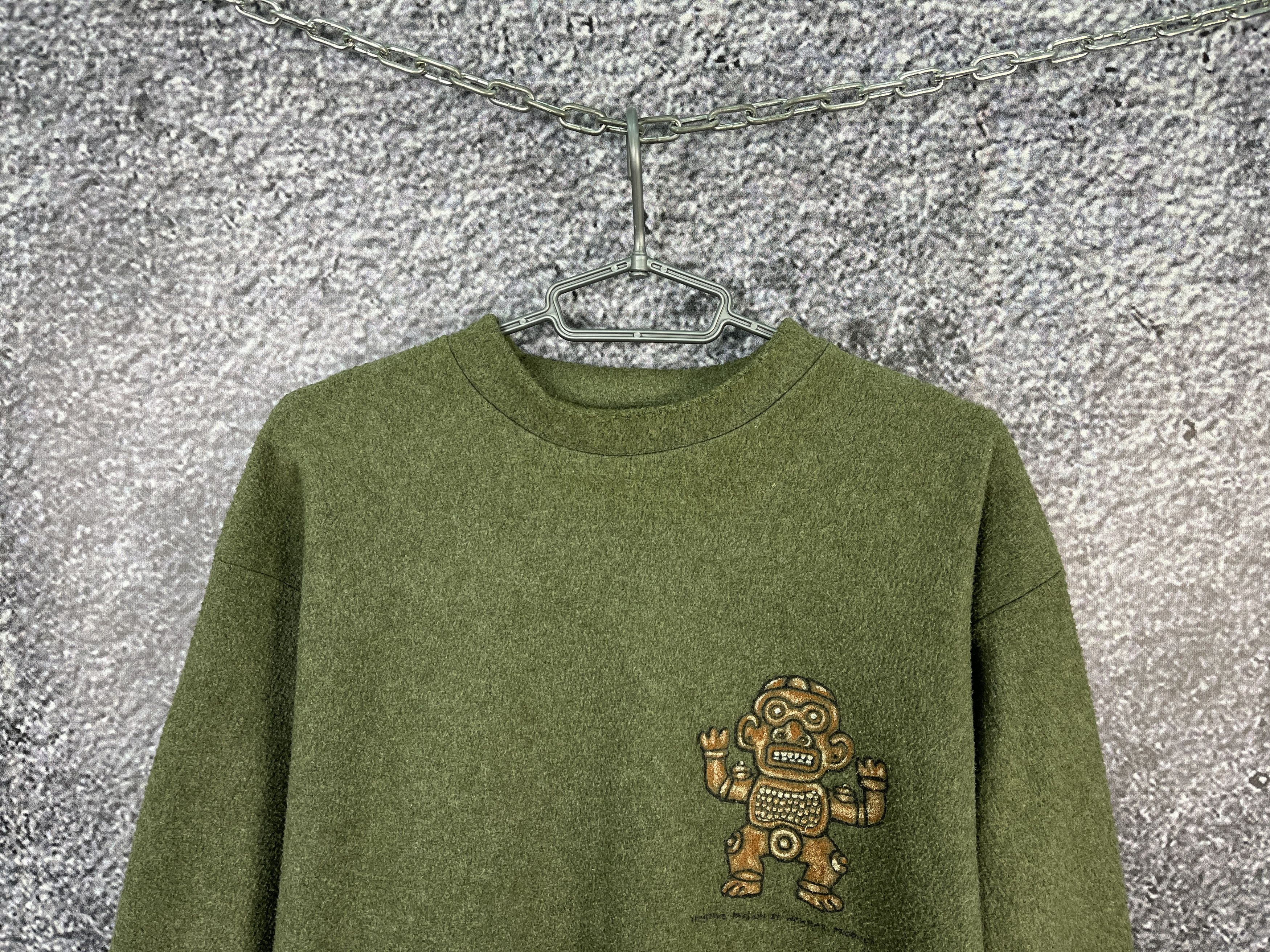 Aztech Mountain Vintage Tribal Totem Fleece Sweatshirt Aztec Style Graphic Size US L / EU 52-54 / 3 - 3 Thumbnail