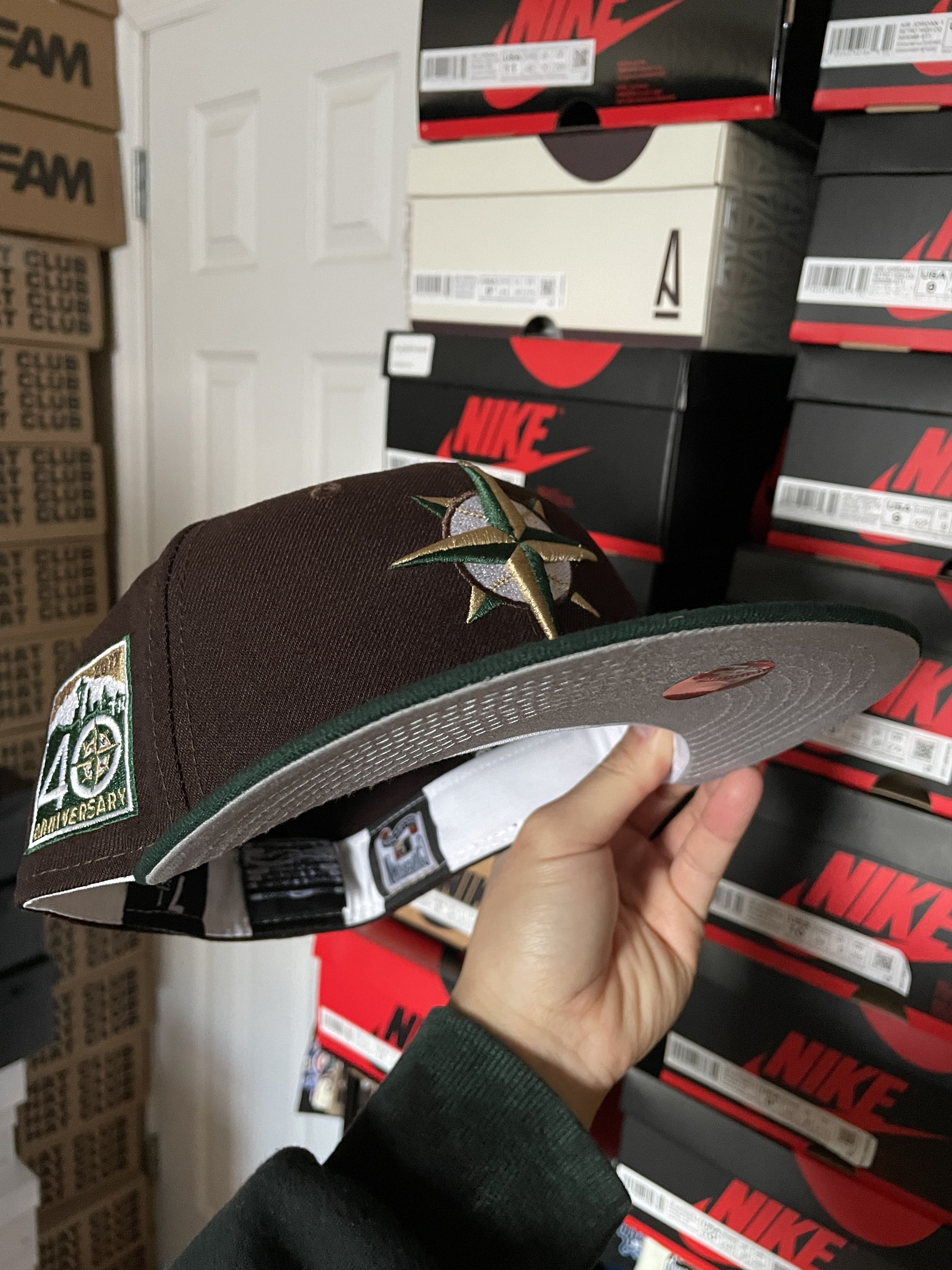 MLB × New Era Exclusive Brown Green Seattle Mariners 7 1/4 Grey Hatclub Size ONE SIZE - 7 Thumbnail