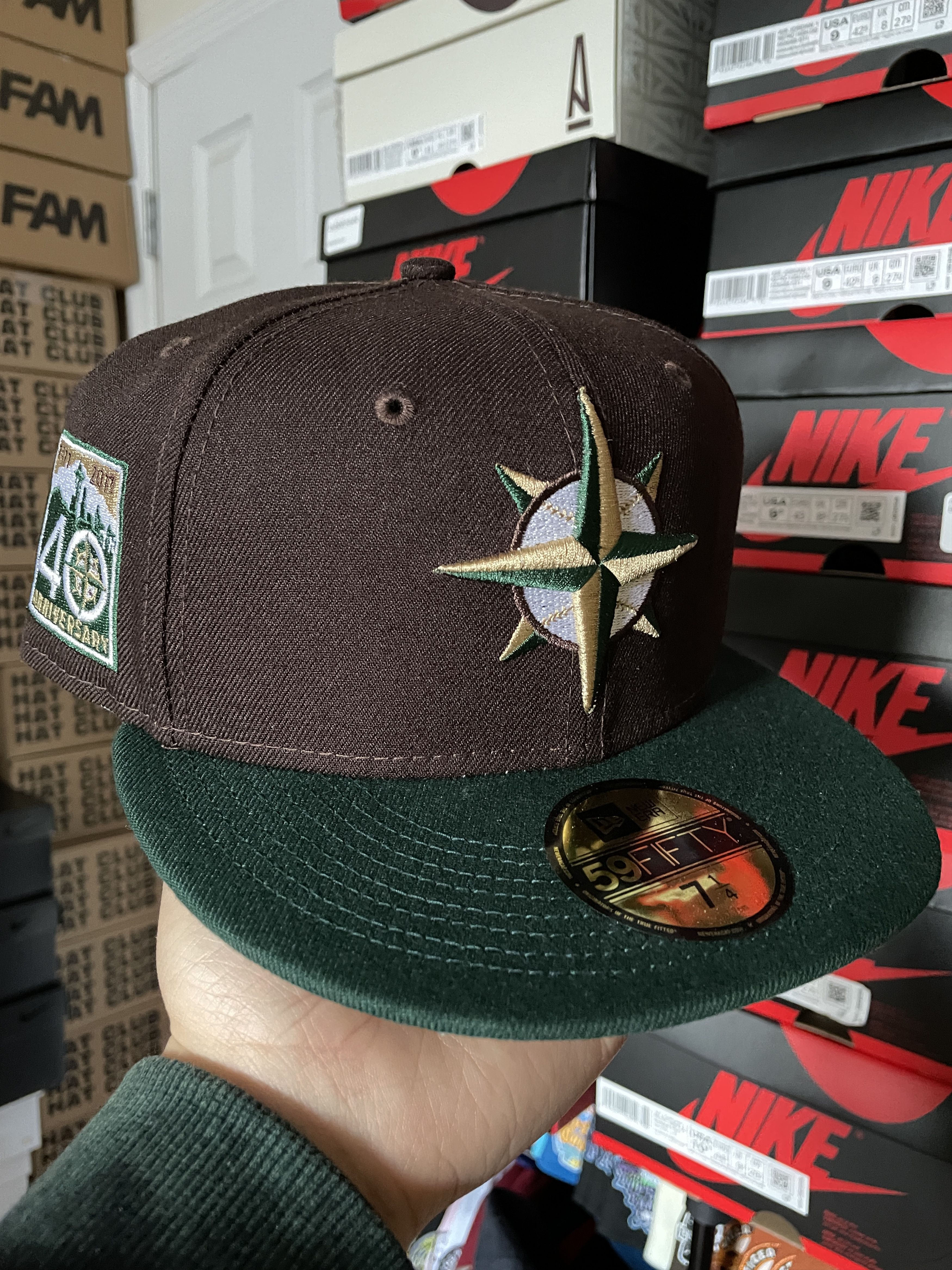 MLB × New Era Exclusive Brown Green Seattle Mariners 7 1/4 Grey Hatclub Size ONE SIZE - 1 Thumbnail