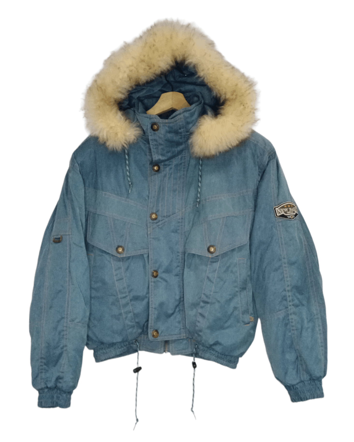 image of Yamaha Basic Ski Bomber Jacket Size L in Blue Green, Men's