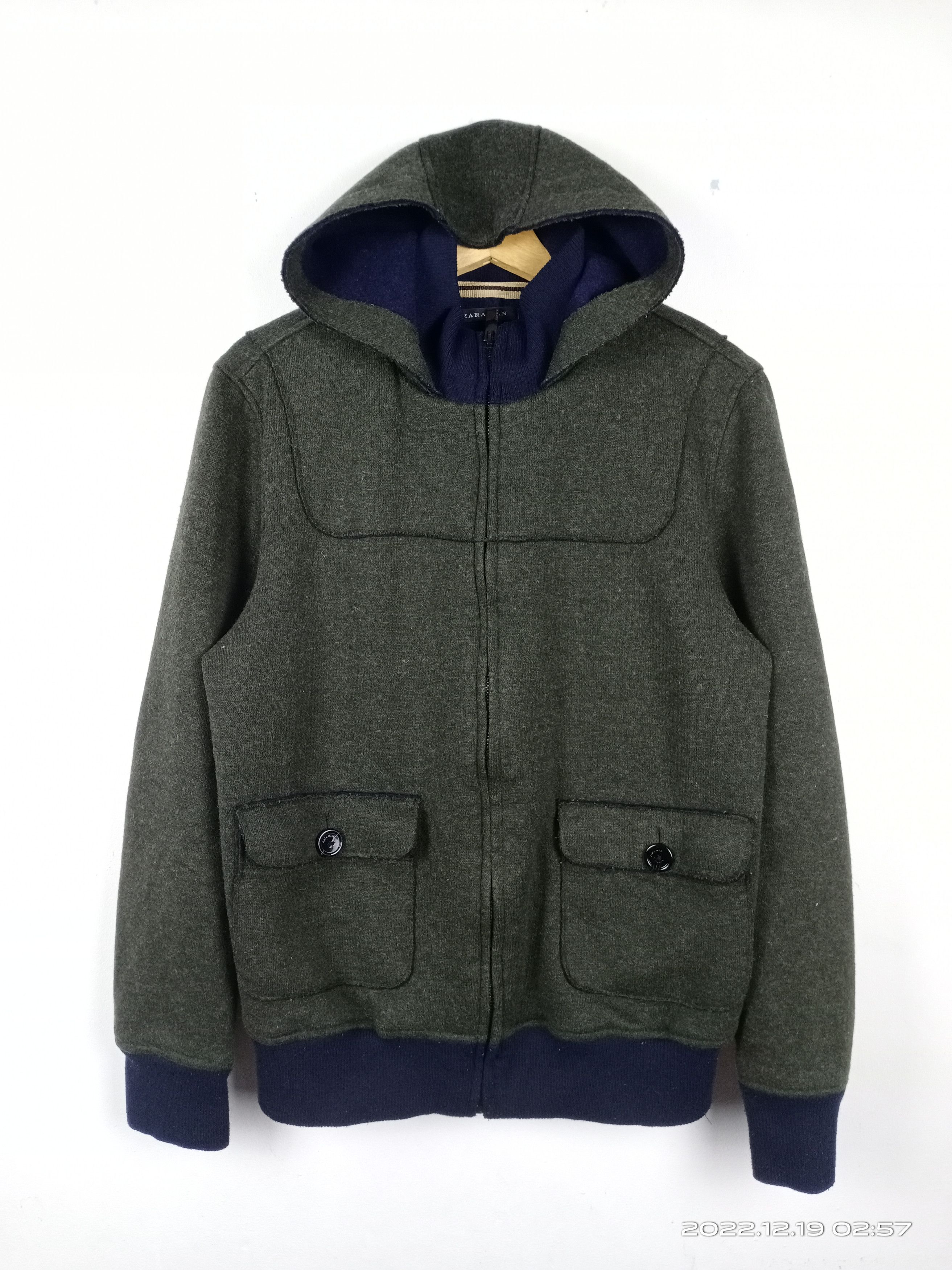 Designer × Zara 💥RARE💥Zara Man Wool Hooded Jacket Nice Design Size L / US 10 / IT 46 - 1 Thumbnail