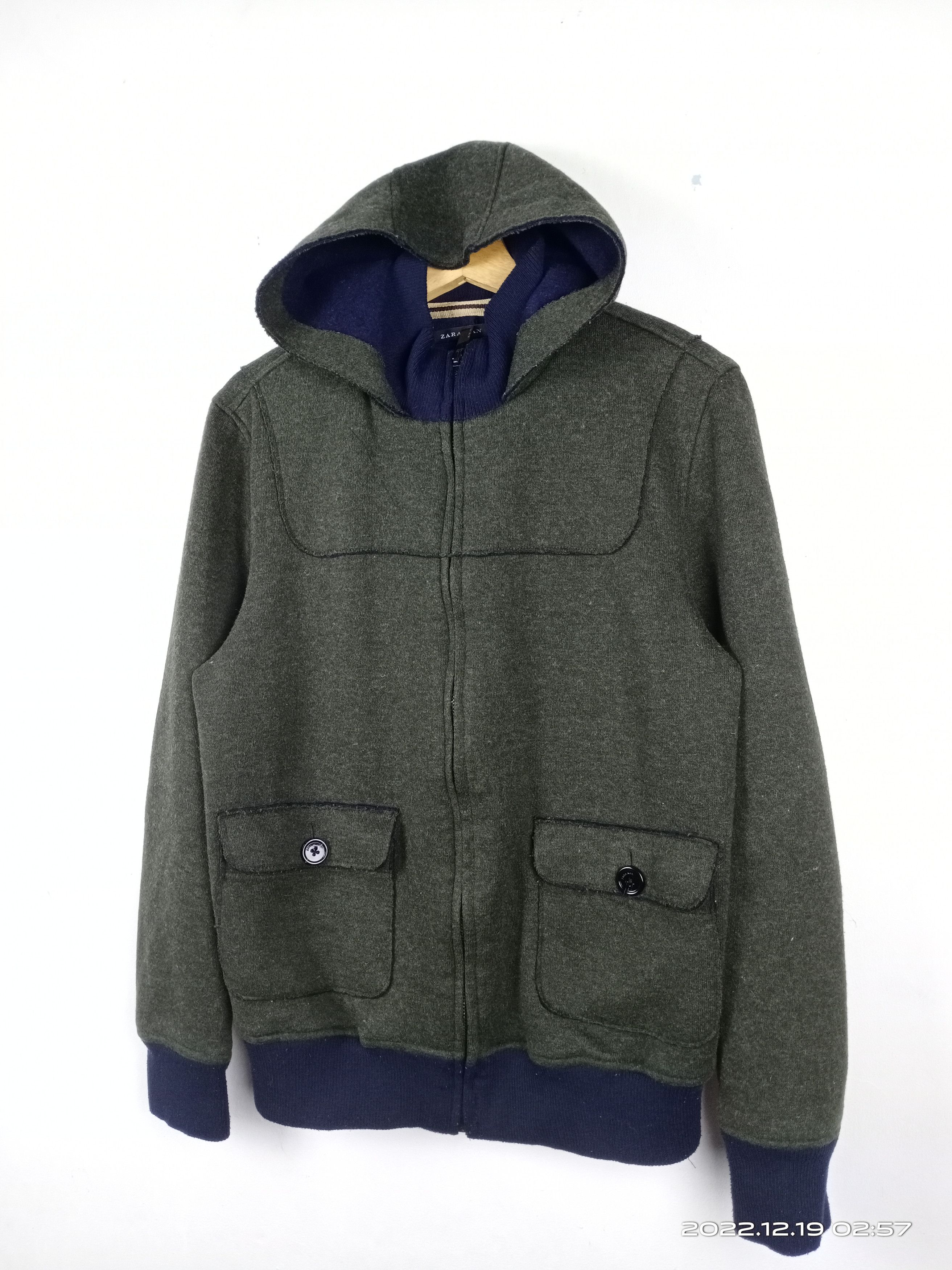Designer × Zara 💥RARE💥Zara Man Wool Hooded Jacket Nice Design Size L / US 10 / IT 46 - 2 Thumbnail