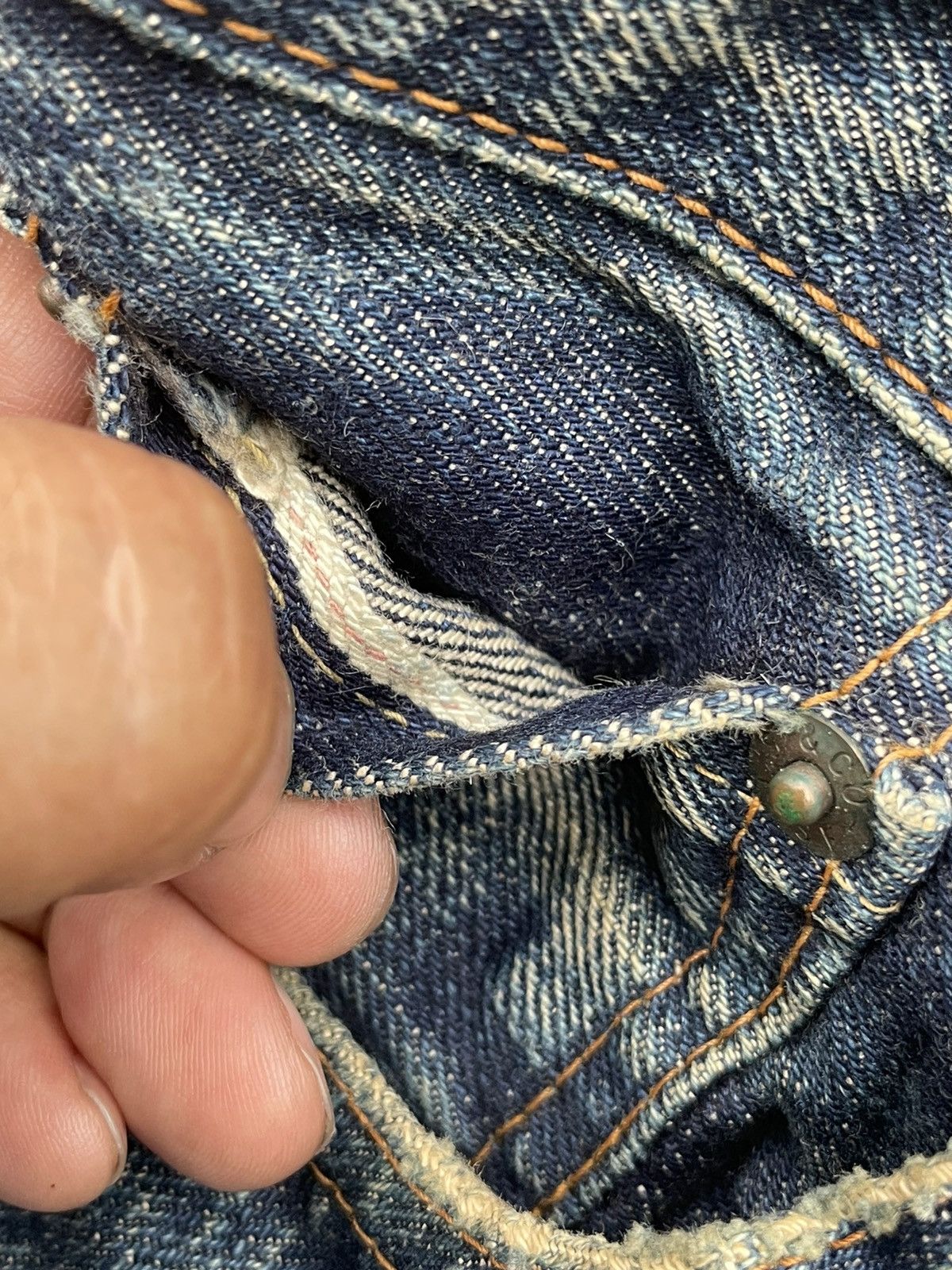 Vintage Levis 99 50s XX E Selvedge Aging Distressed
