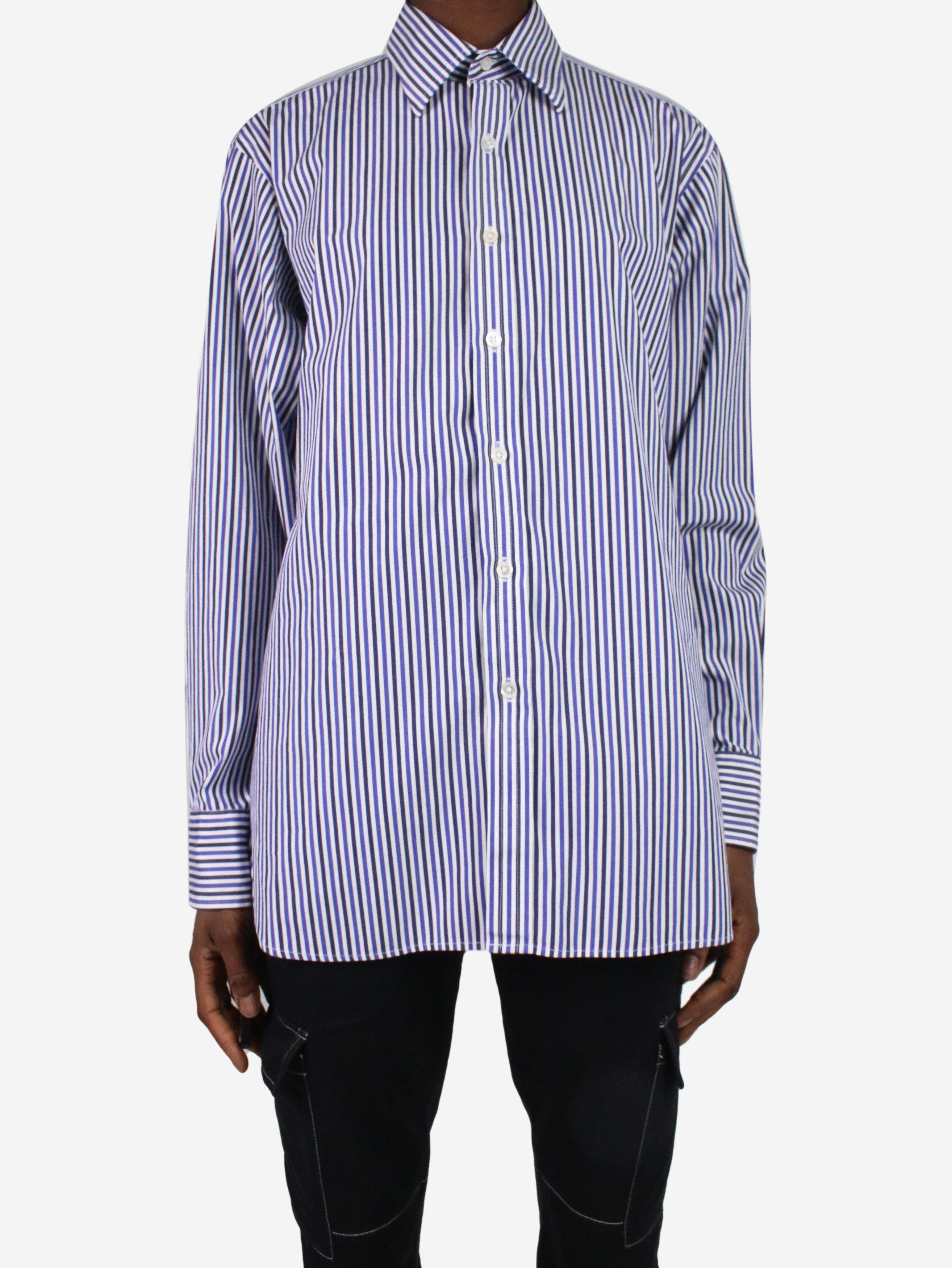 Blue stripe printed tailored shirt - size M