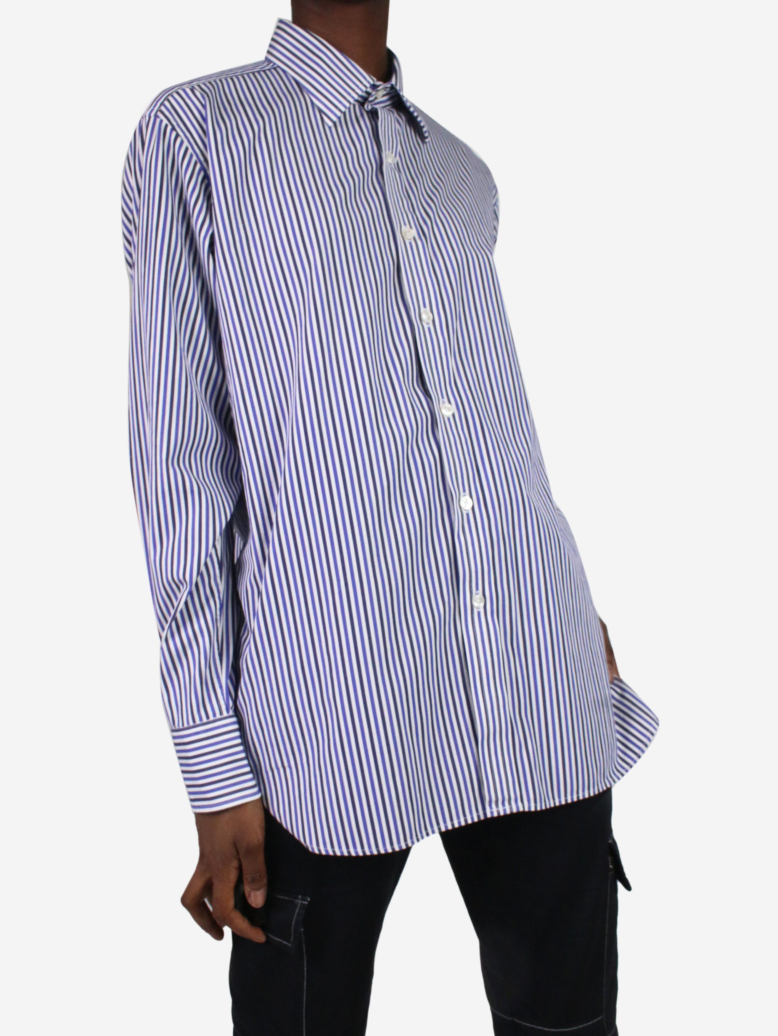 Blue stripe printed tailored shirt - size M