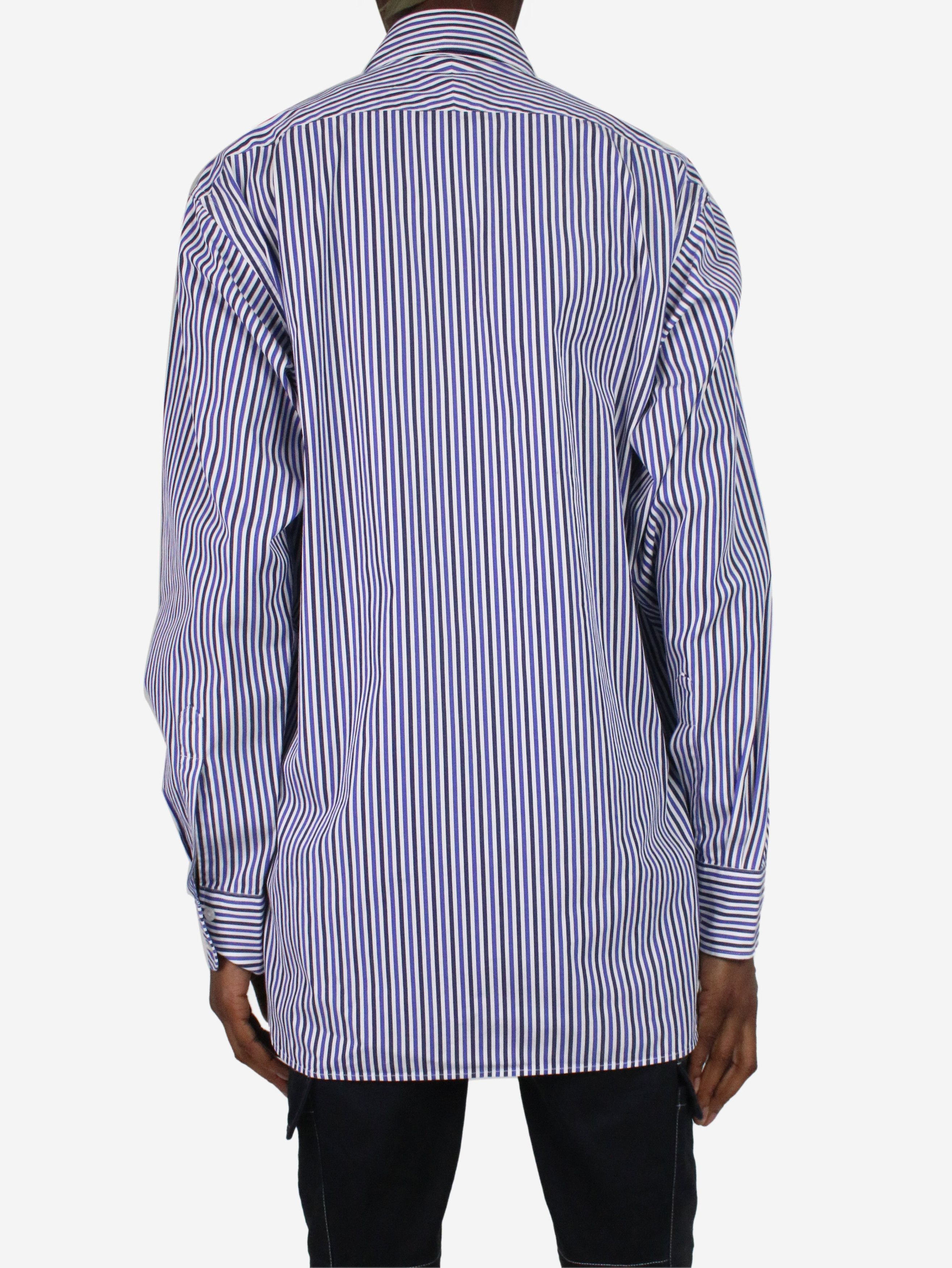 Blue stripe printed tailored shirt - size M