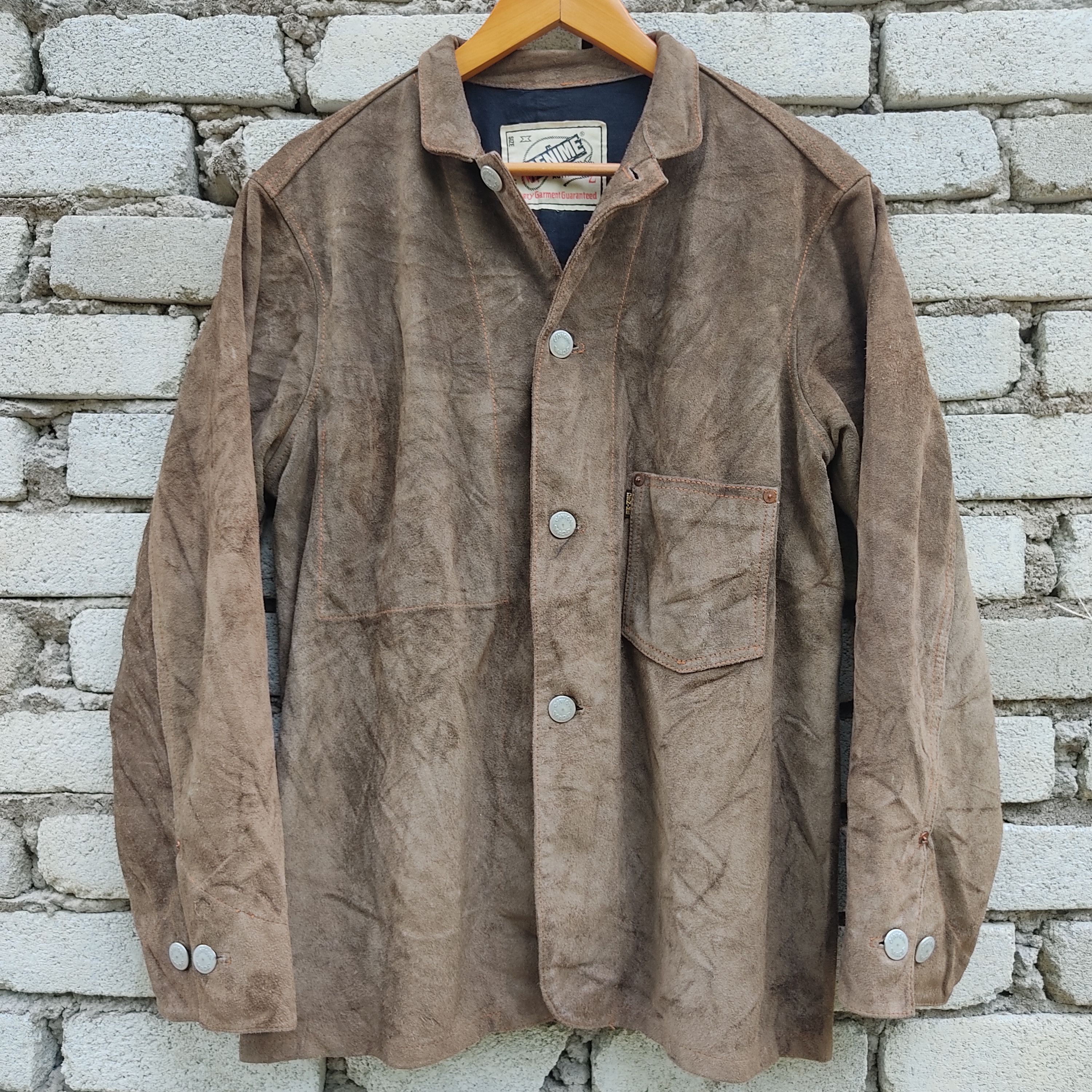 DENIME Japan Union Made Jeans Suede Leather Work Jacket