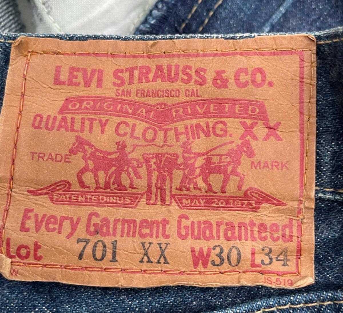 Levi's Vintage Levis 1992 701XX E 1950 Selvedge Denim Size US 30 / EU 46 - 7 Thumbnail