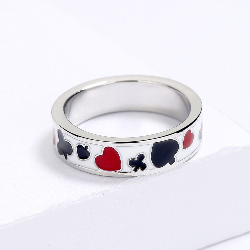 Jewelry Handmade Enamel Ring Peach Heart Ring Size ONE SIZE - 1 Thumbnail