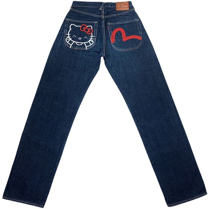 Evisu Evisu x Hello Kitty Embroidered Selvedge Jeans | Grailed