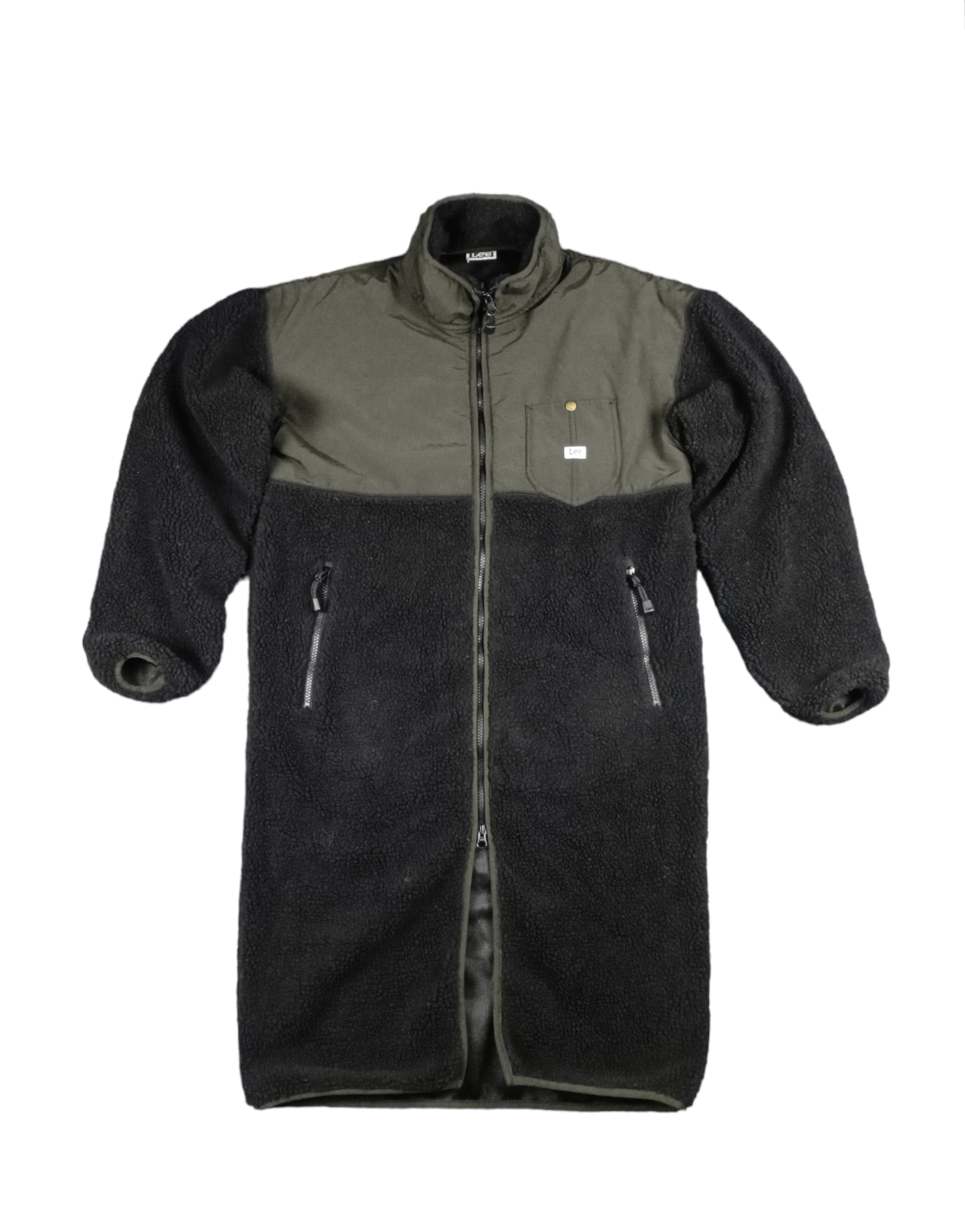 image of Lee Union Made Fleece Deep Pile Long Jacket in Black, Men's (Size Medium)