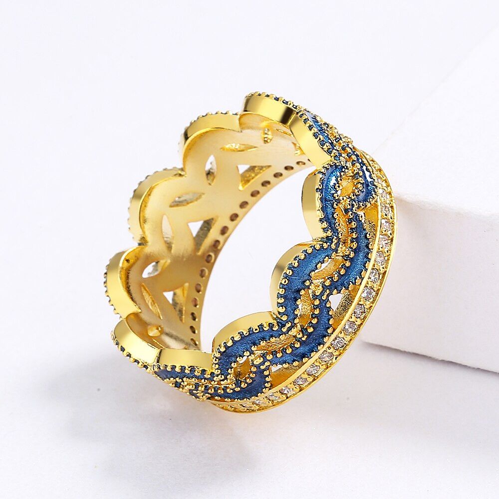 Jewelry Crown Three-layer Zircon Ring Size ONE SIZE - 5 Thumbnail