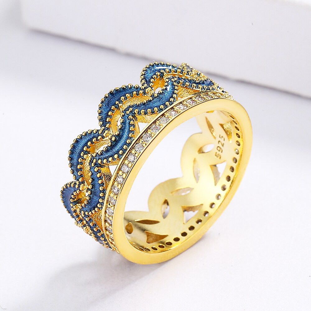 Jewelry Crown Three-layer Zircon Ring Size ONE SIZE - 3 Thumbnail