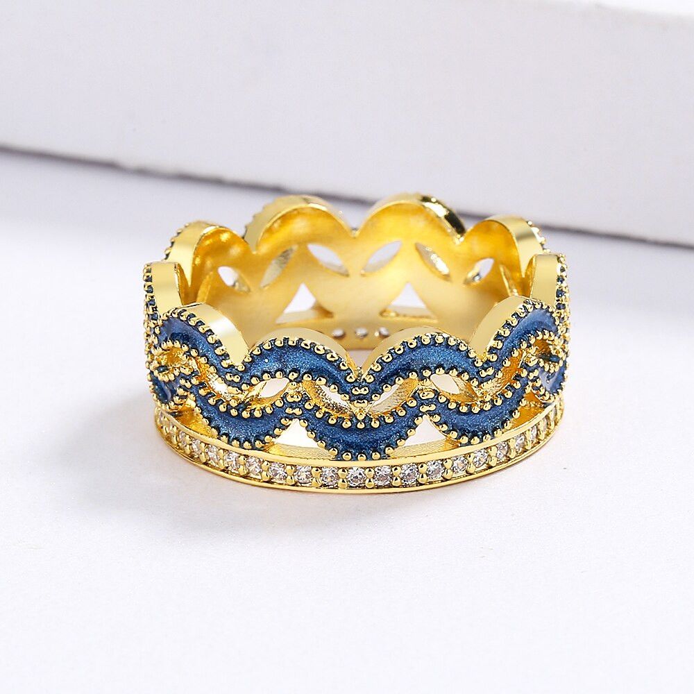 Jewelry Crown Three-layer Zircon Ring Size ONE SIZE - 1 Thumbnail