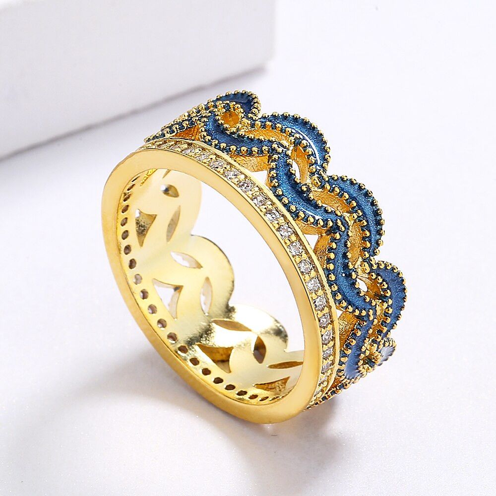 Jewelry Crown Three-layer Zircon Ring Size ONE SIZE - 4 Thumbnail