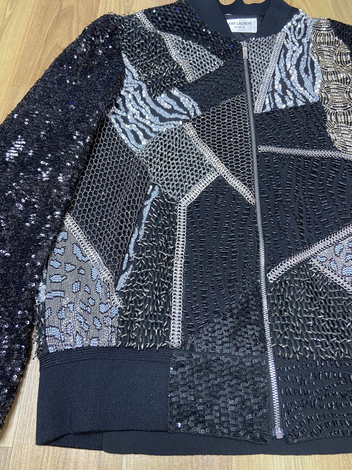 Saint Laurent Paris 1/? 46 Saint Laurent Patchwork sequin bomber jacket Size US M / EU 48-50 / 2 - 5 Thumbnail