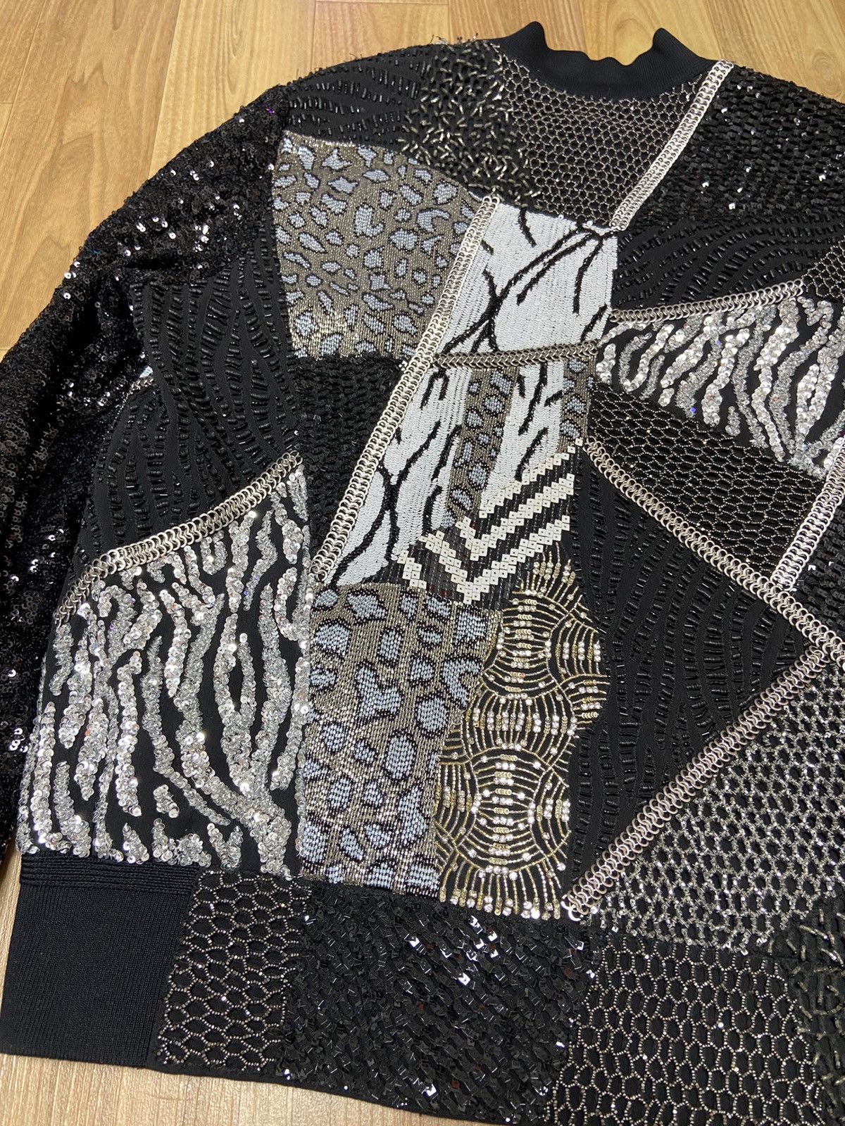Saint Laurent Paris 1/? 46 Saint Laurent Patchwork sequin bomber jacket Size US M / EU 48-50 / 2 - 9 Thumbnail