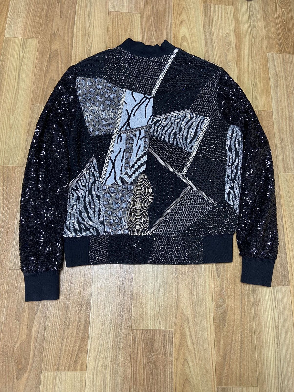 Saint Laurent Paris 1/? 46 Saint Laurent Patchwork sequin bomber jacket Size US M / EU 48-50 / 2 - 2 Thumbnail
