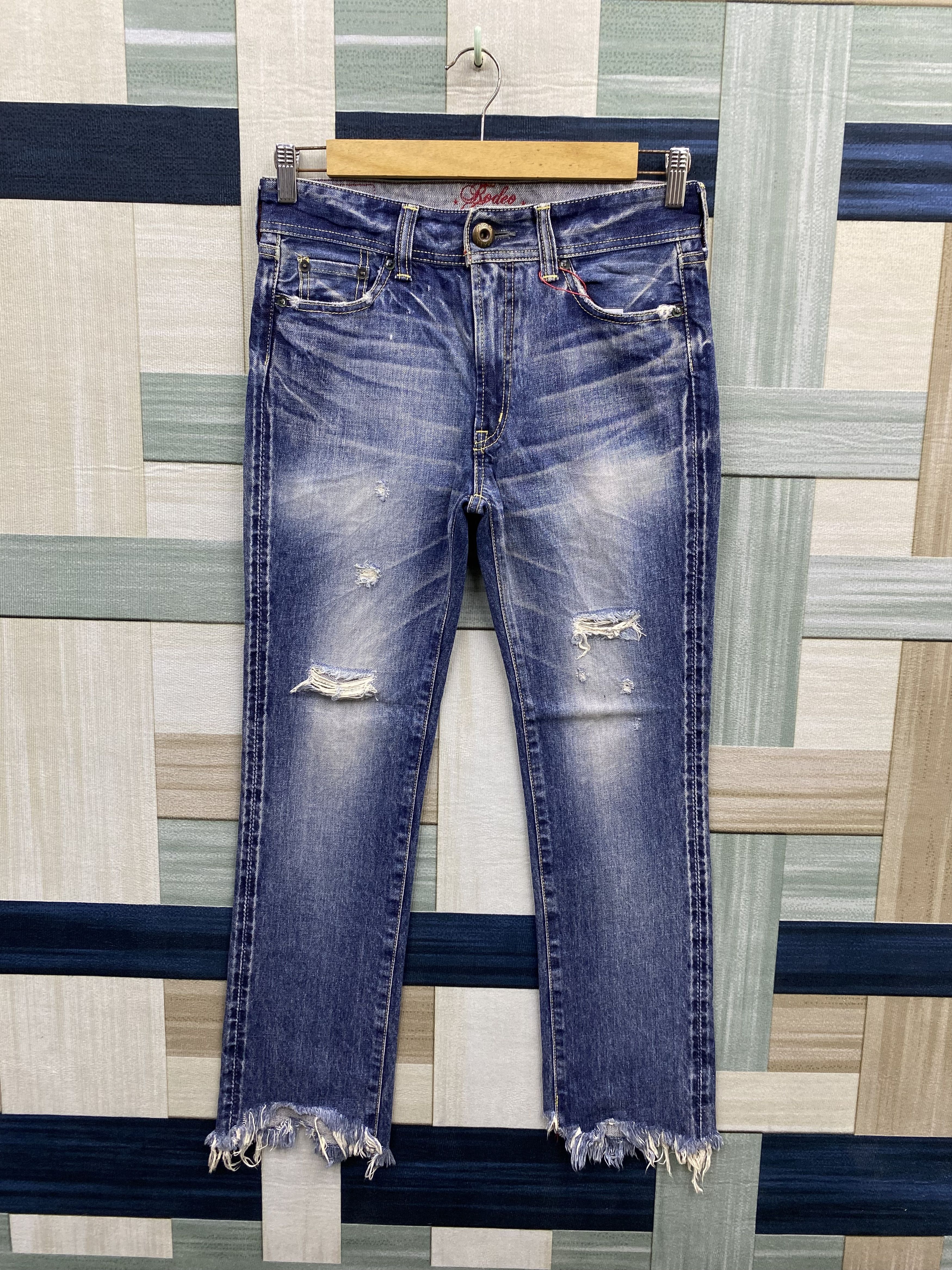 image of Designer Rodeo Crowns Distress Skinny Denim Jean in Faded Blue, Women's (Size 26)